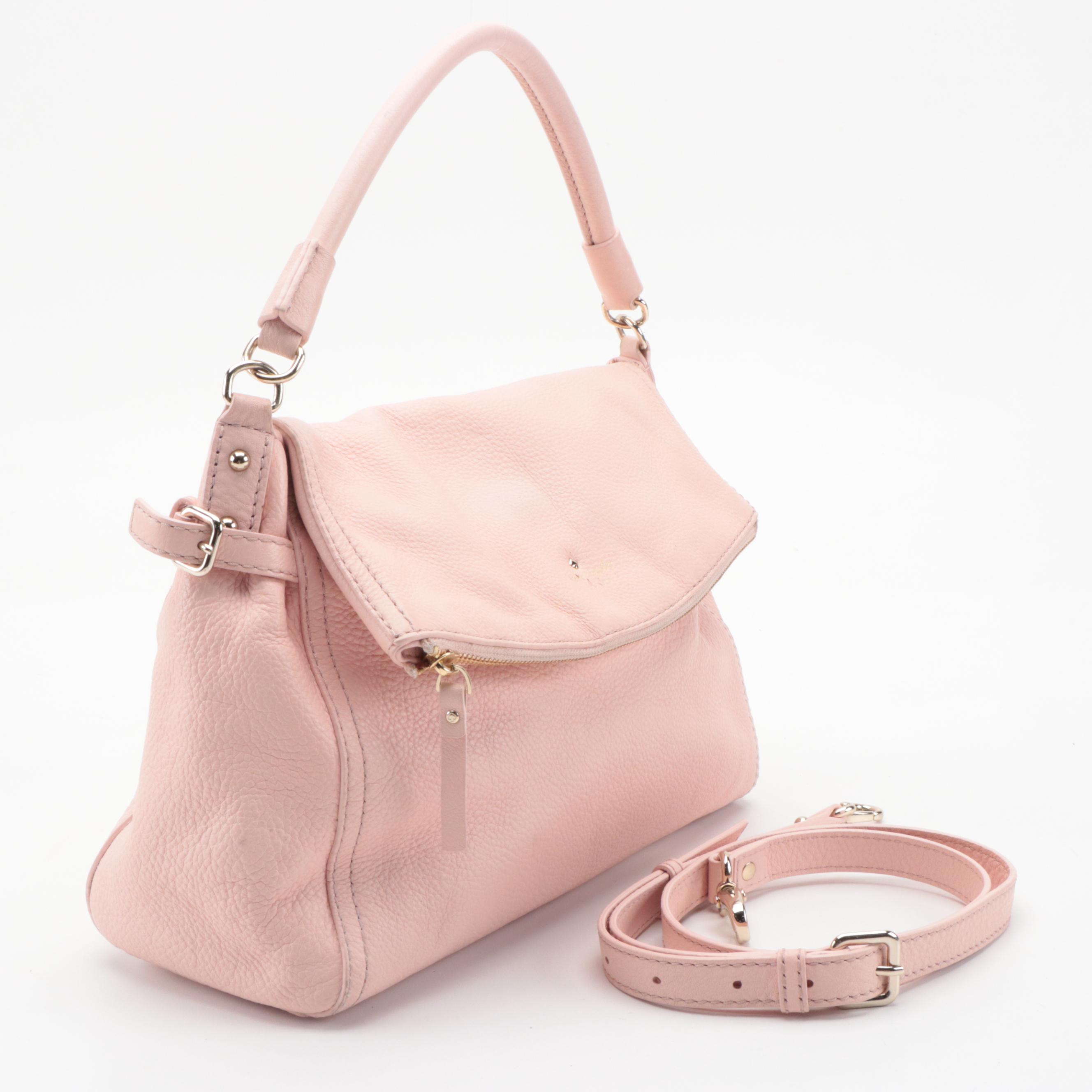 Kate Spade Cobble Hill Little Minka Satchel in Peach Blossom Grained Leather