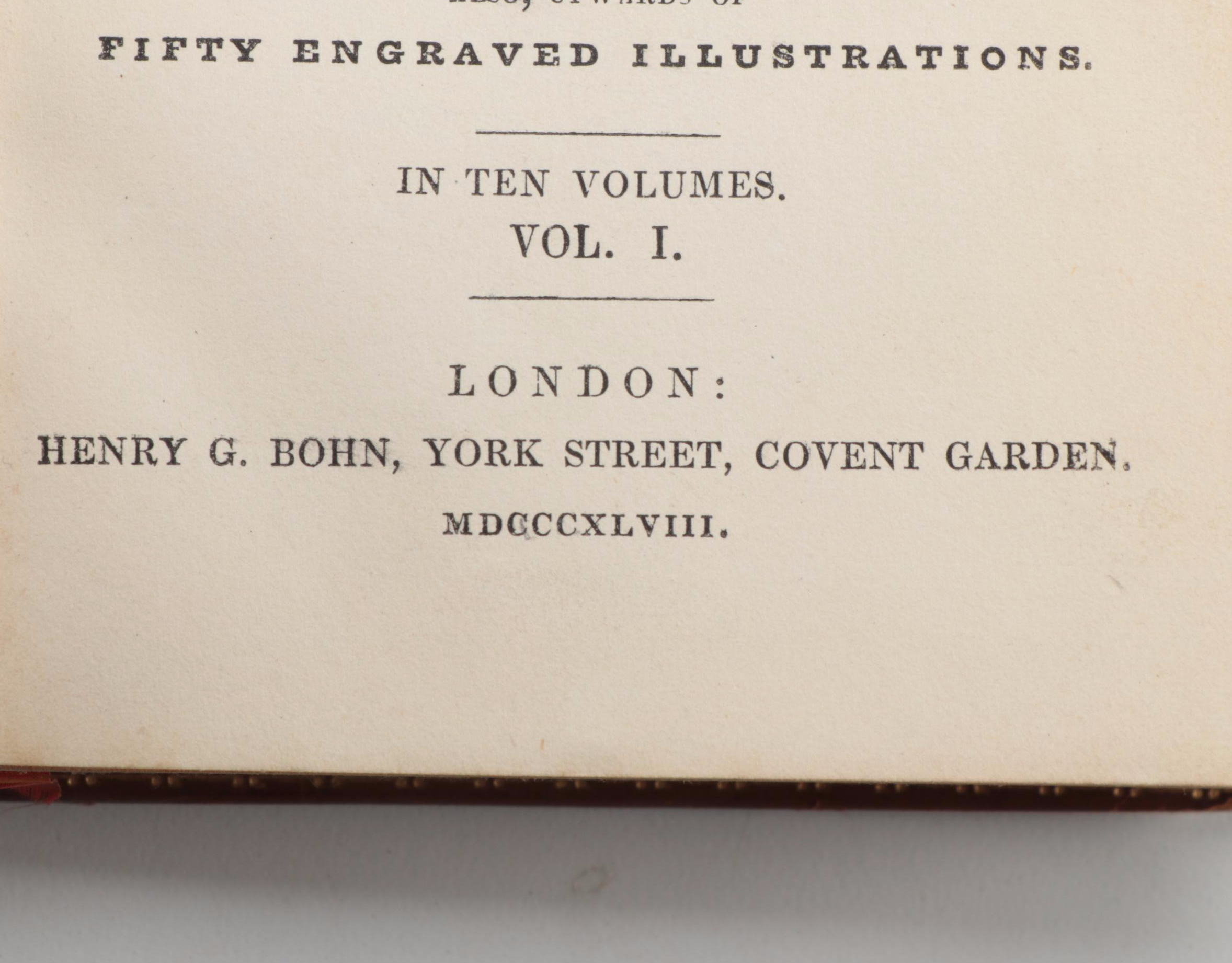 "The Life of Samuel Johnson" Complete Ten-Volume Set, 1848