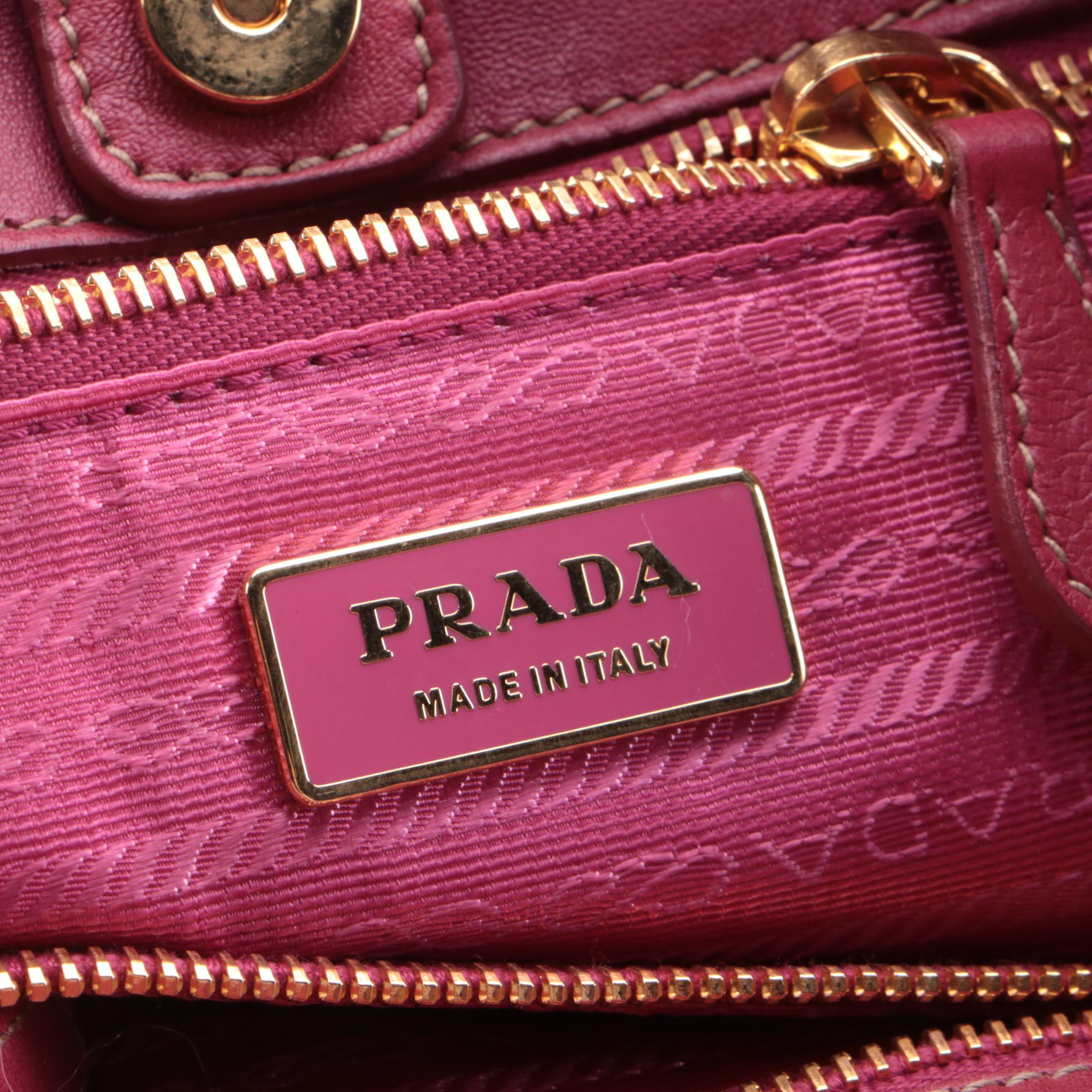 Prada Fiocco Bow Two-Way Satchel in Pink Nappa Leather