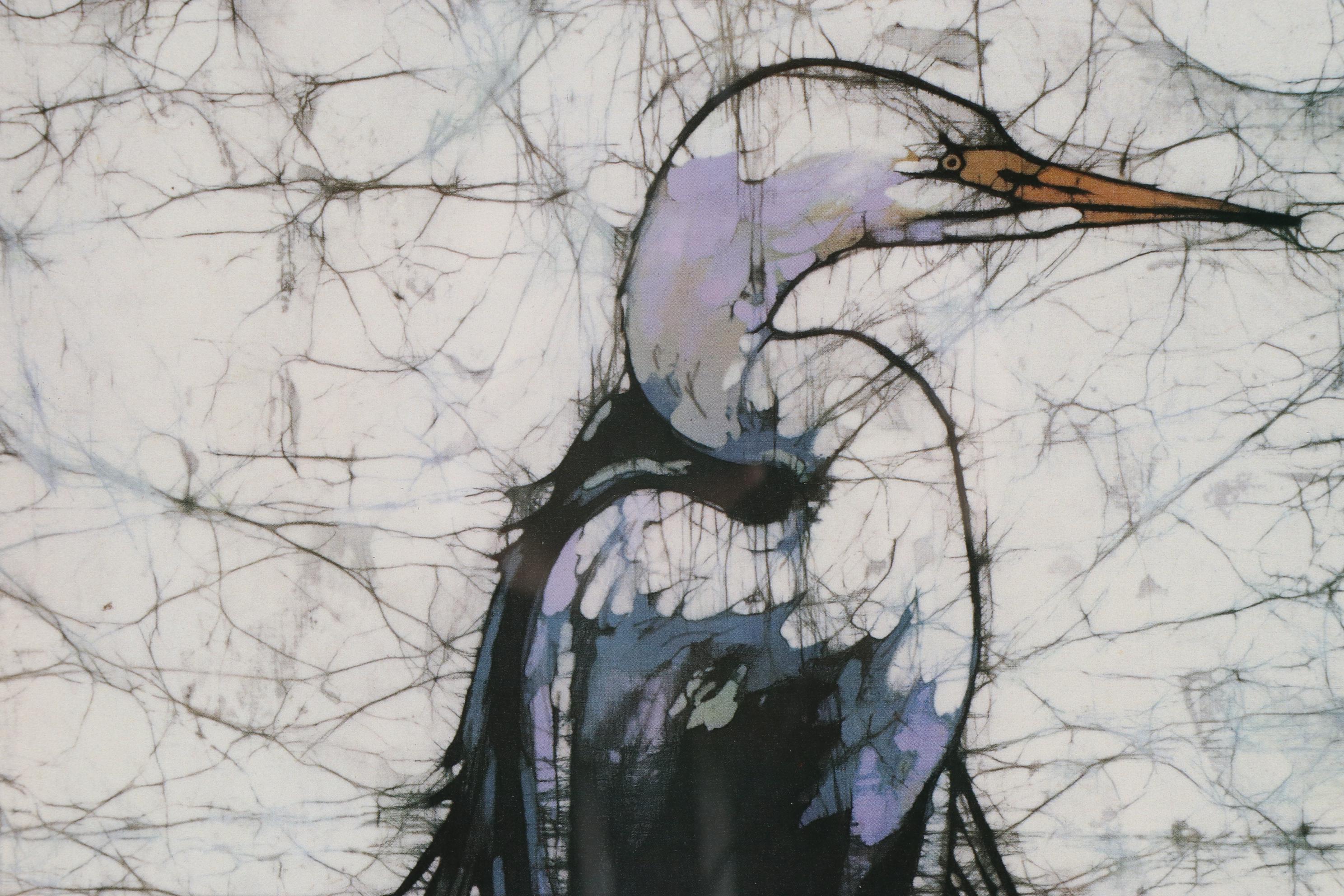 Janice Cline Limited Edition Egret Offset Lithograph, 21st Century