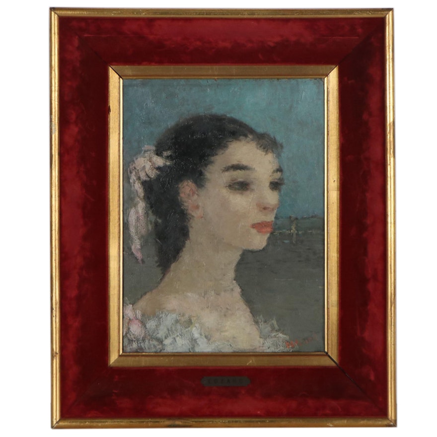 Dietz Edzard Oil Portrait of Ballerina