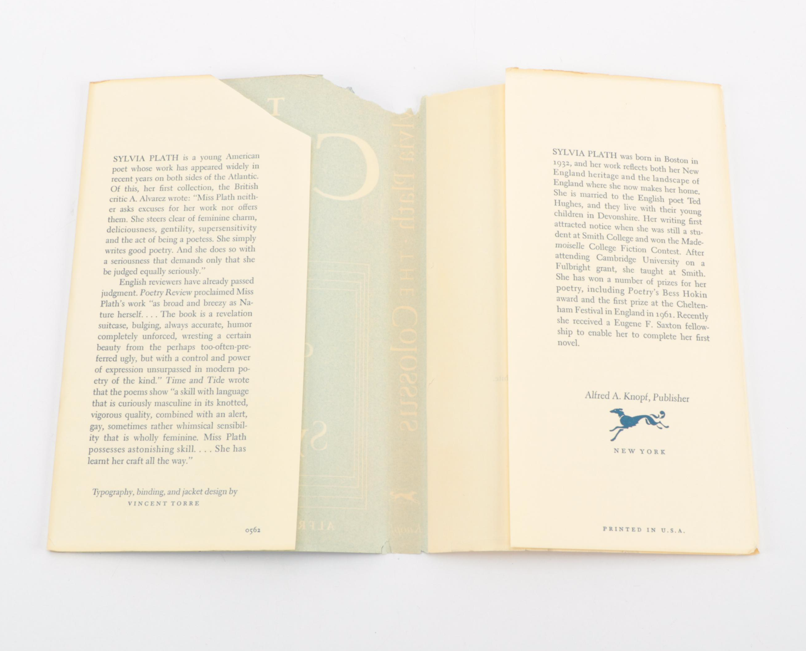 First American Edition "The Colossus and Other Poems" by Sylvia Plath, 1962