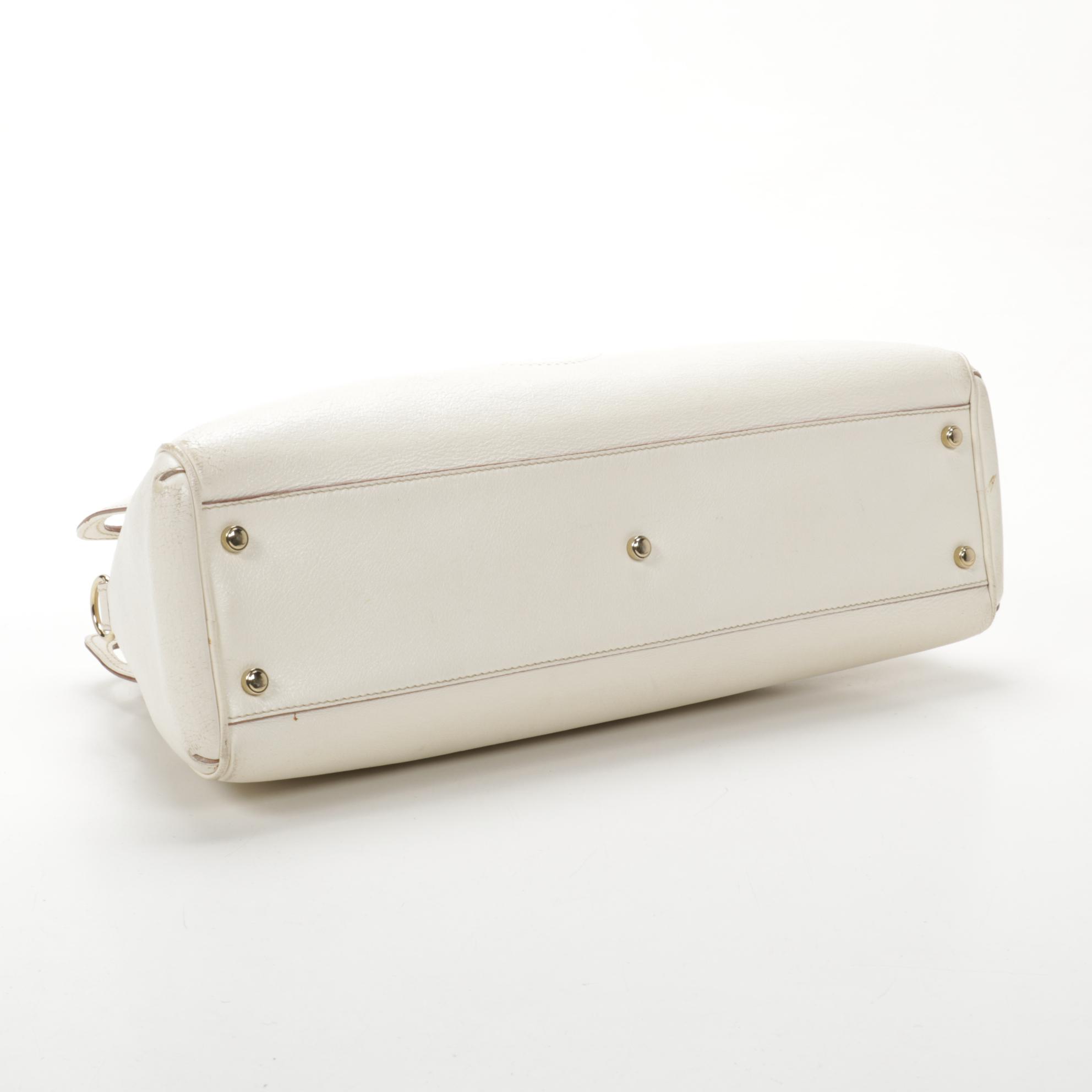 Cartier Marcello Worldwide Shoulder Bag in White Buffalo Leather
