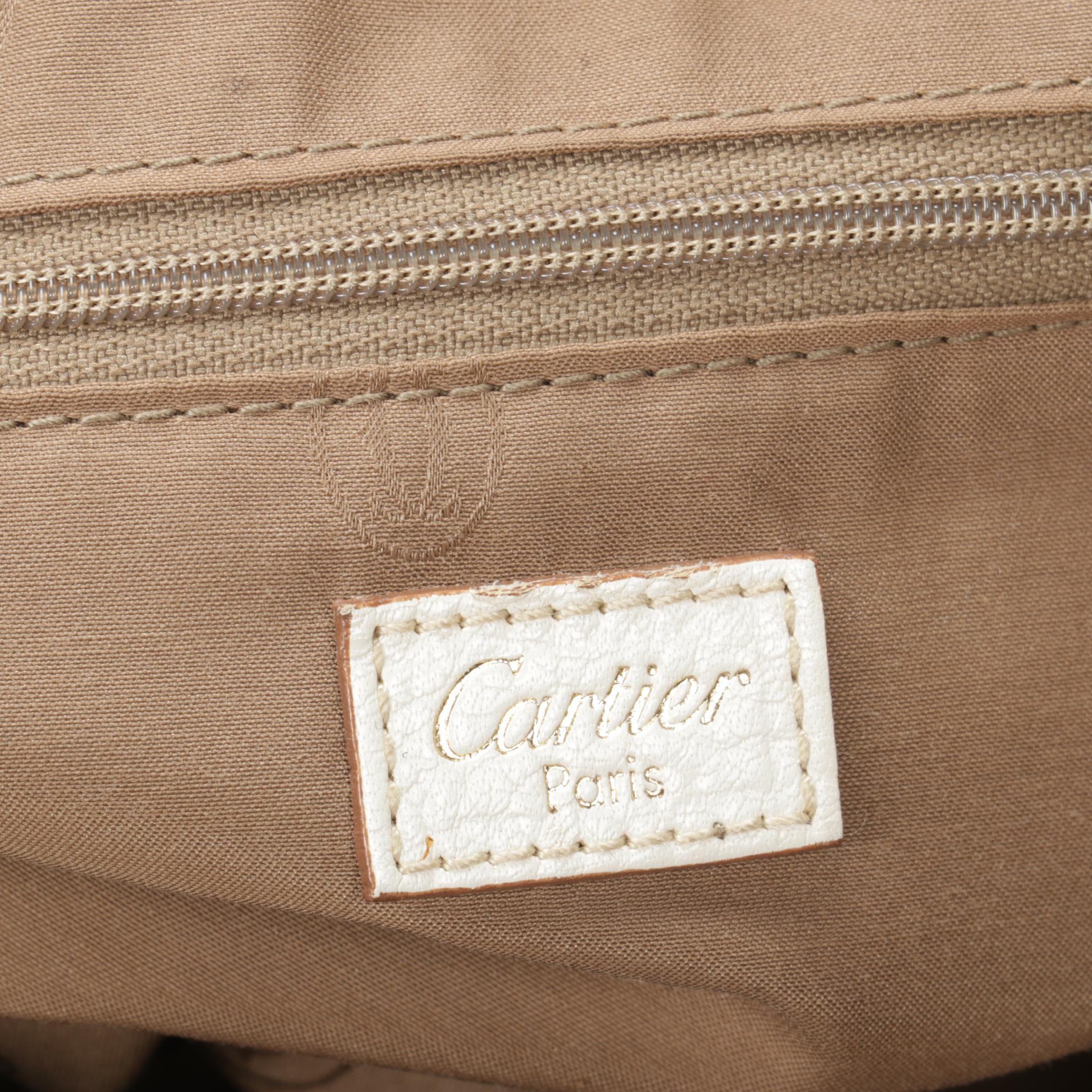Cartier Marcello Worldwide Shoulder Bag in White Buffalo Leather