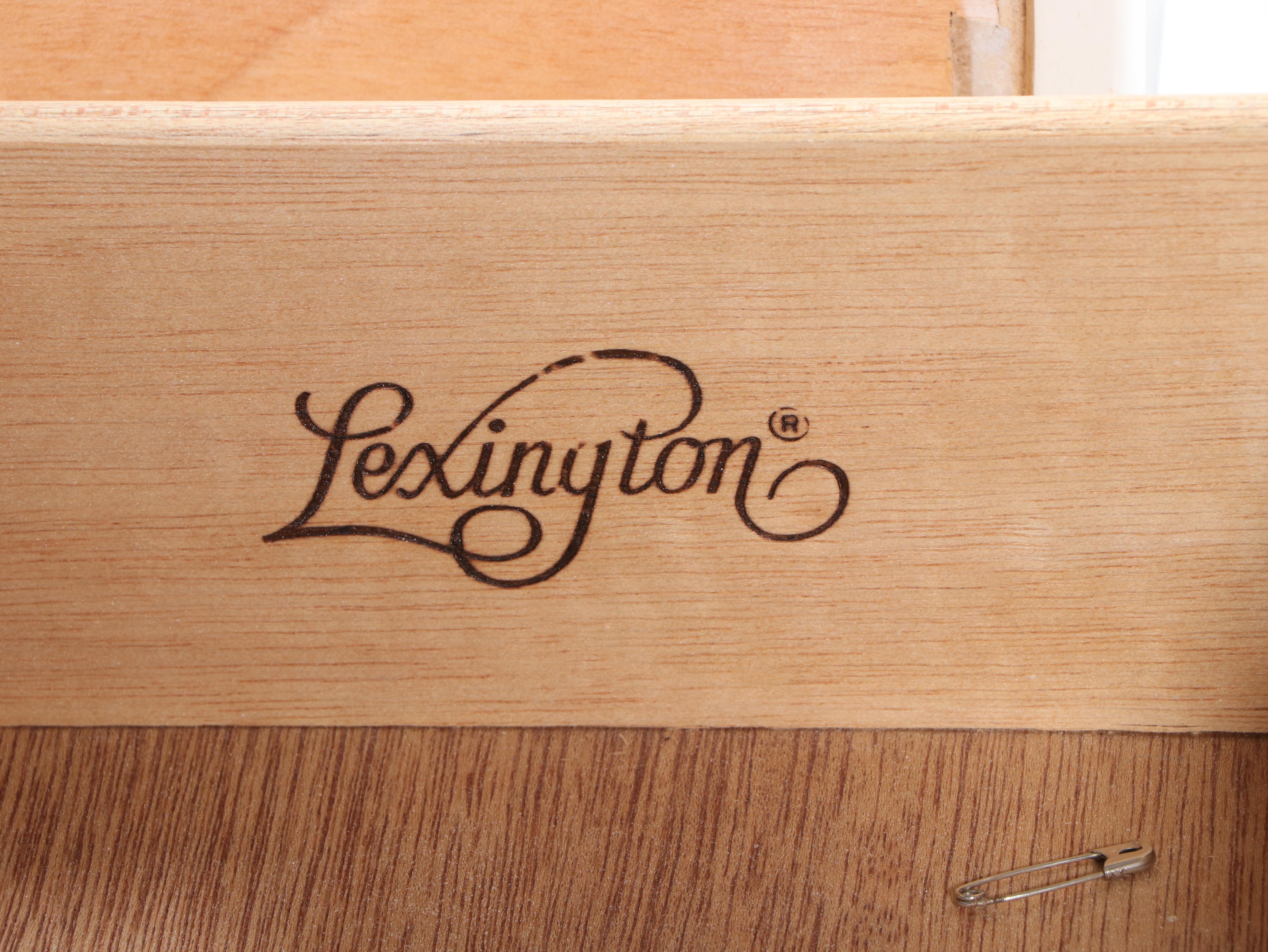 Henry Link for Lexington White Wicker Glass Top Vanity with Mirror, Chair, Other