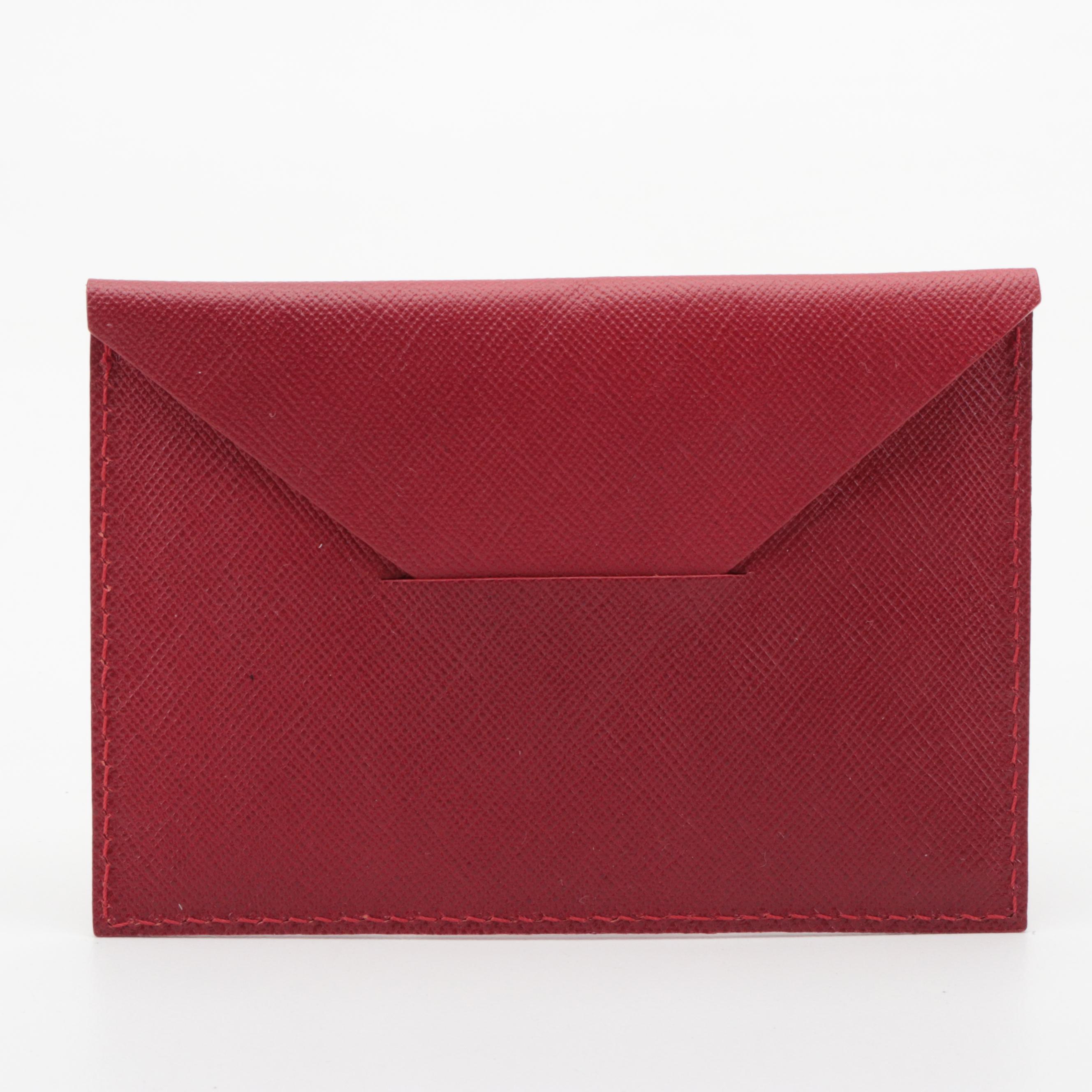 Louis Vuitton Red Taiga Leather Envelope Card Case