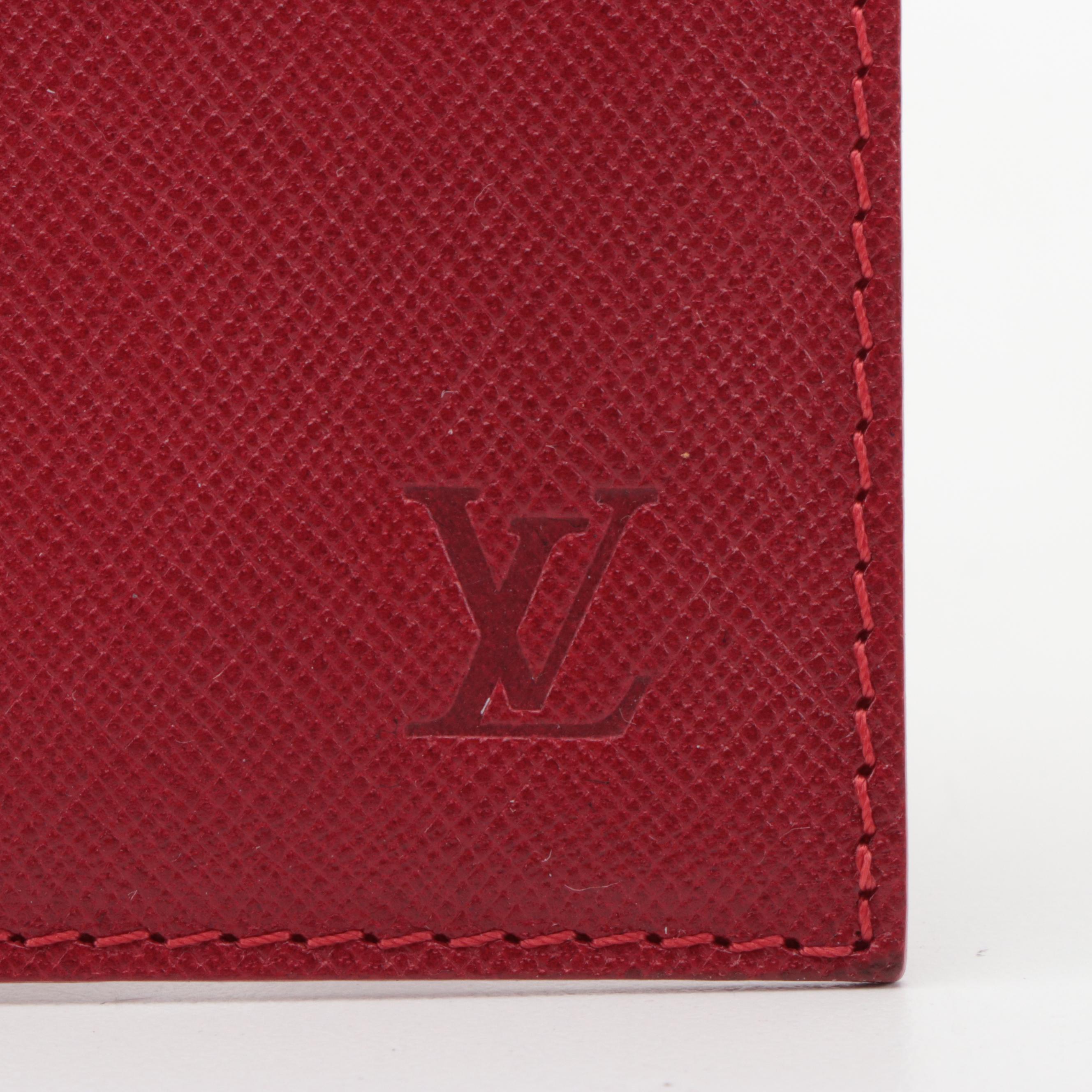 Louis Vuitton Red Taiga Leather Envelope Card Case