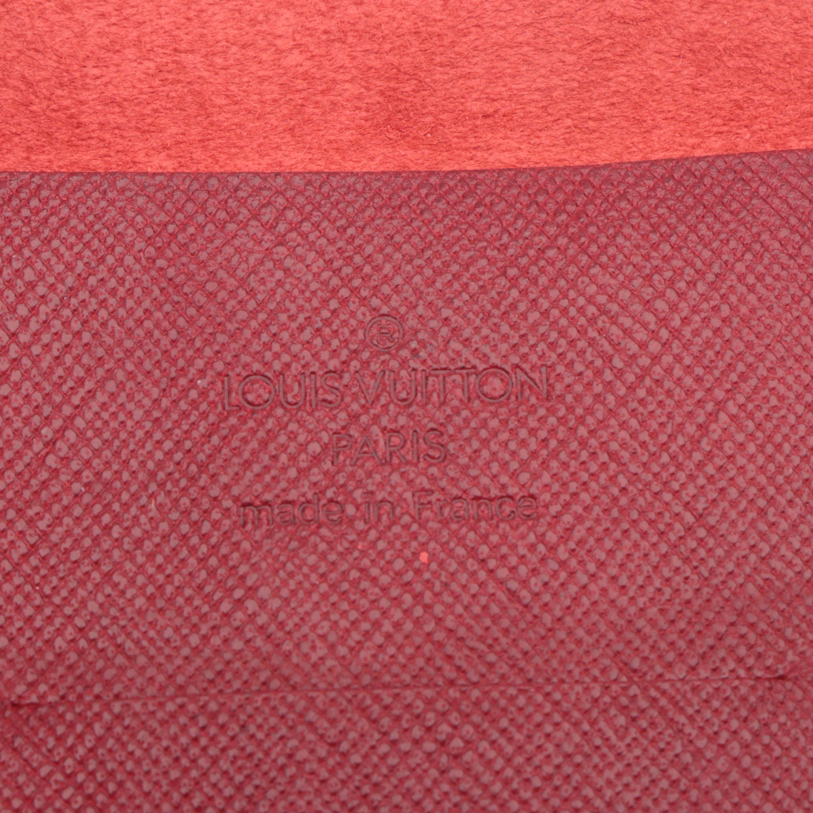 Louis Vuitton Red Taiga Leather Envelope Card Case