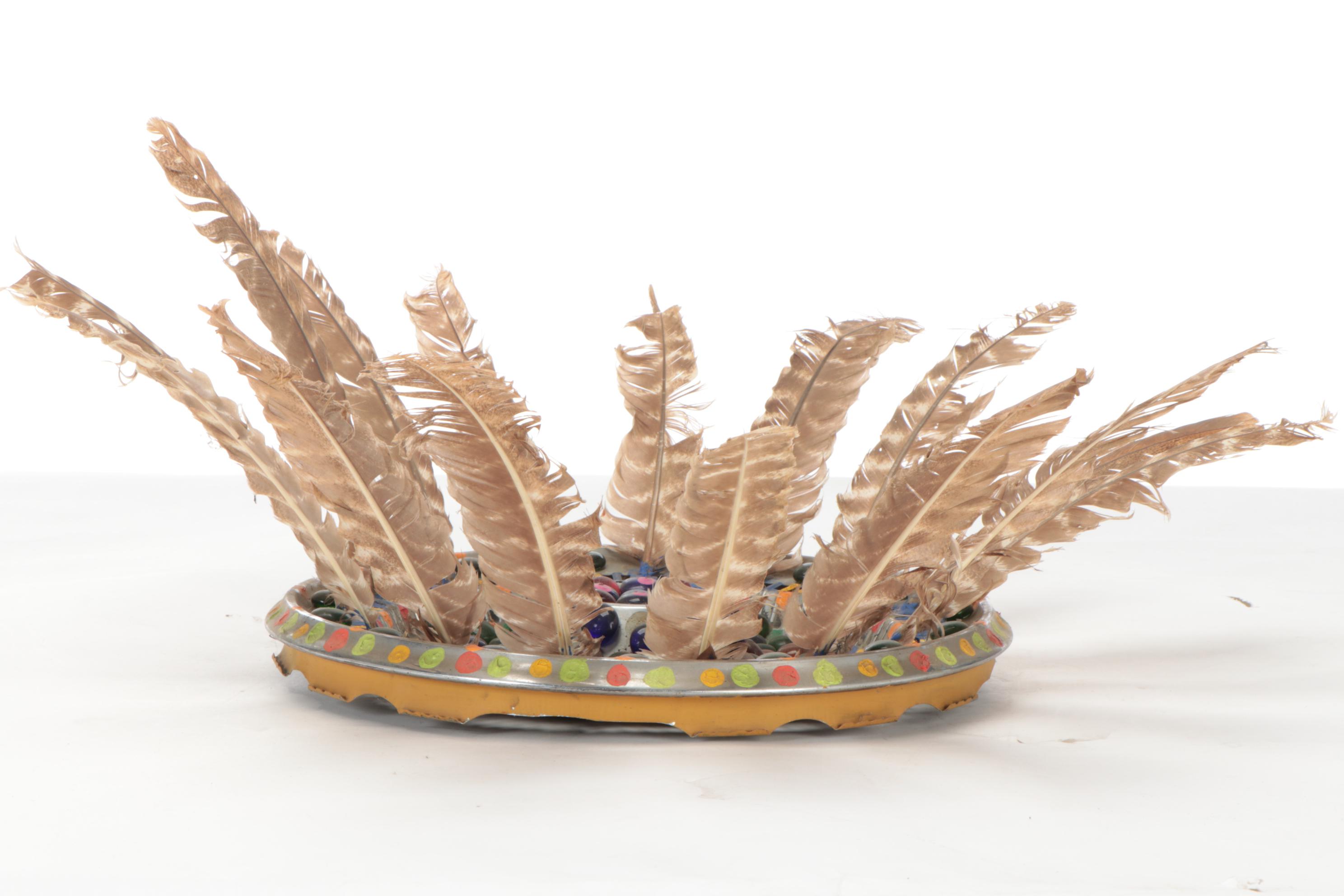 Norman Scott "Butch" Quinn Assemblage Sculpture "Feathers in My Hubcap"