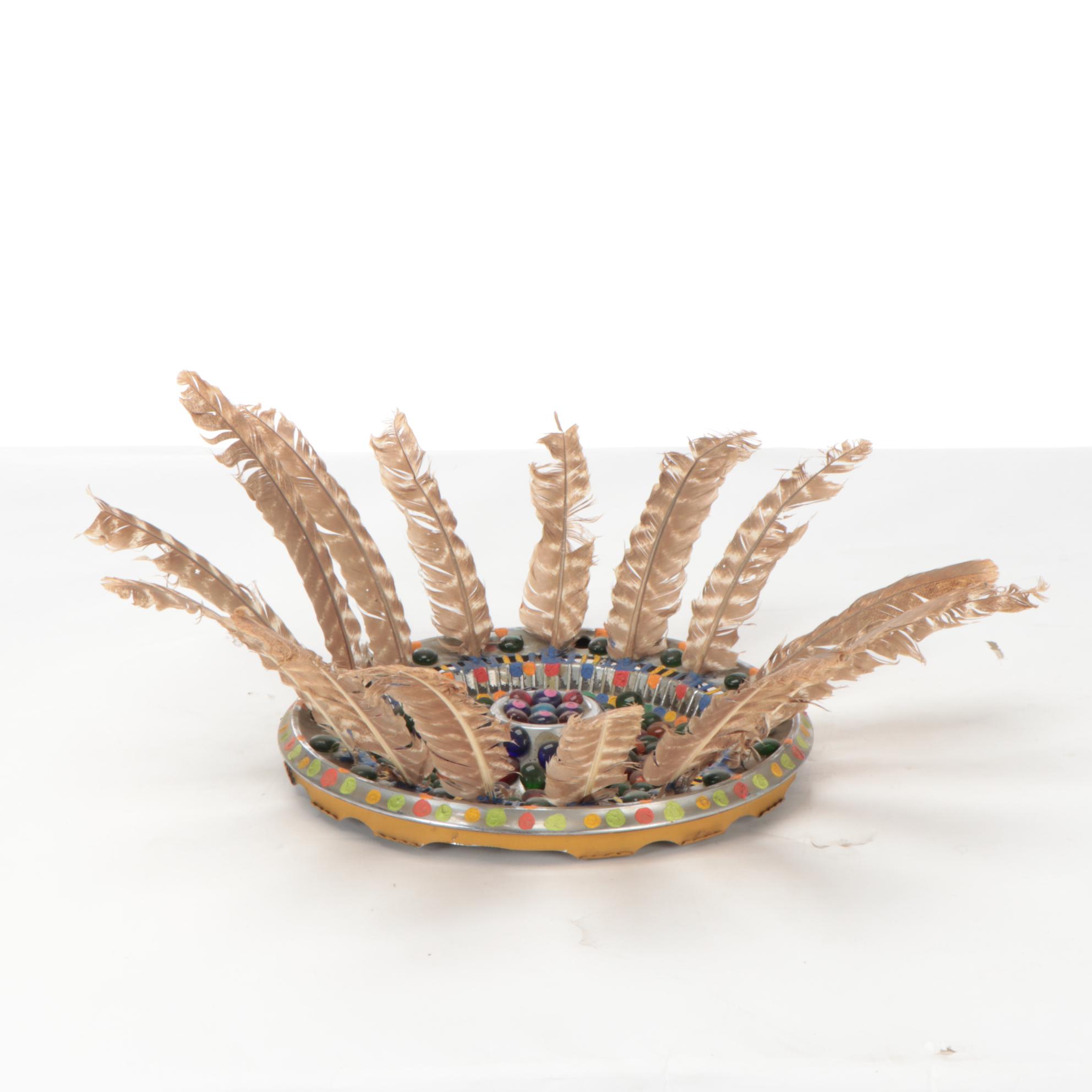 Norman Scott "Butch" Quinn Assemblage Sculpture "Feathers in My Hubcap"