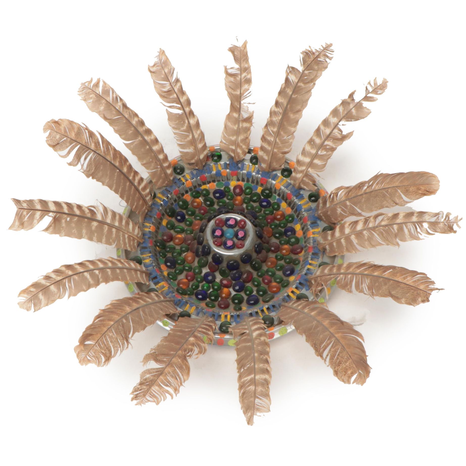 Norman Scott "Butch" Quinn Assemblage Sculpture "Feathers in My Hubcap"