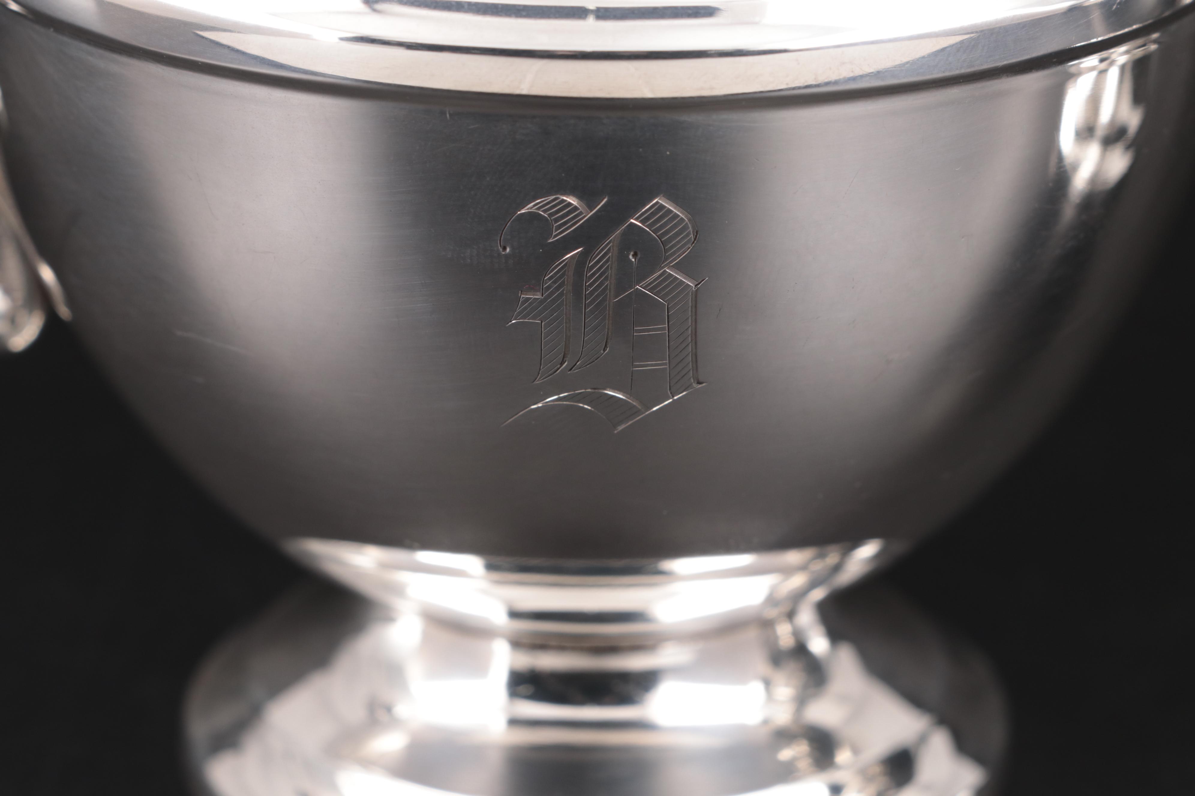 John Wanamaker Sterling Silver Creamer and Sugar Bowl