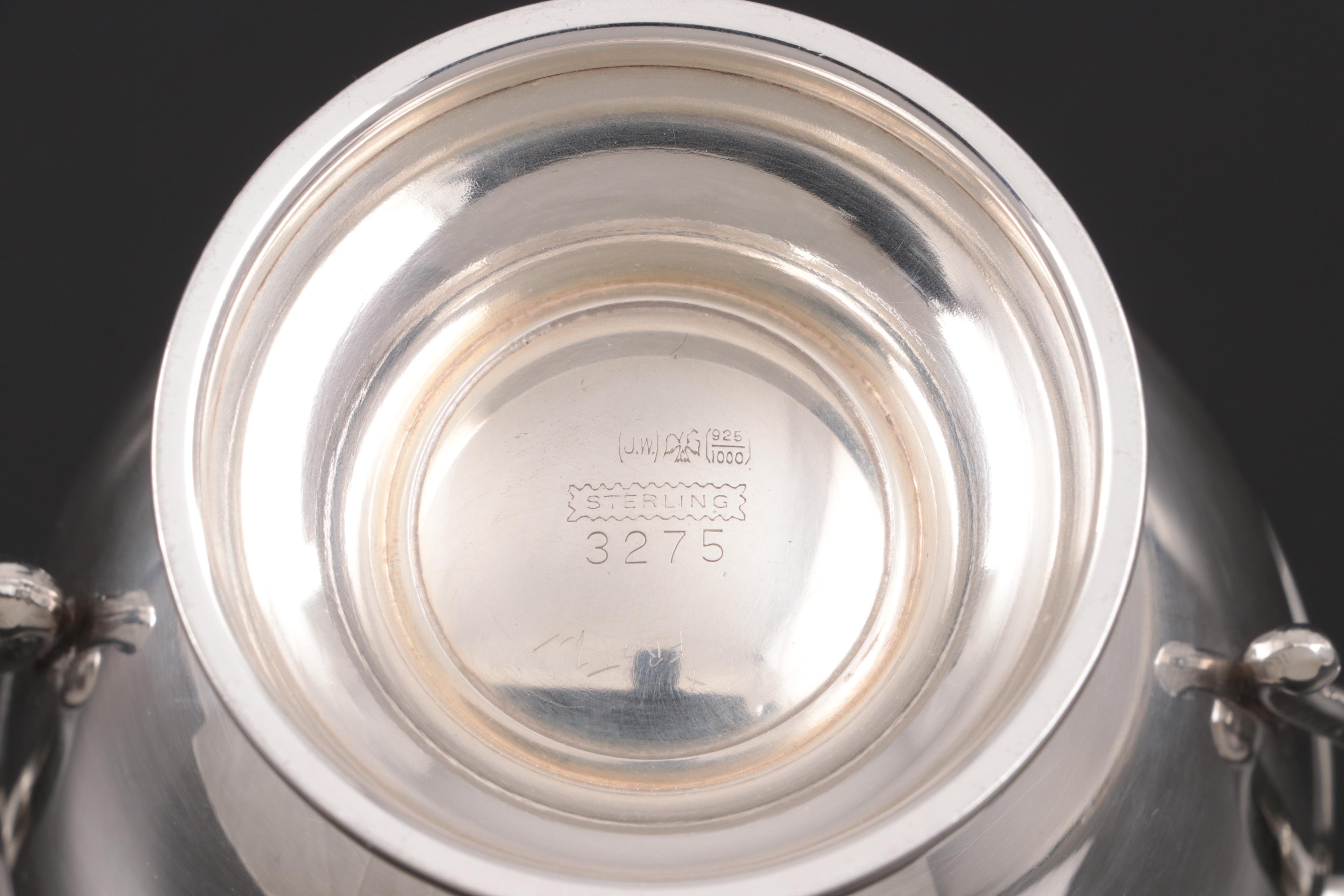 John Wanamaker Sterling Silver Creamer and Sugar Bowl