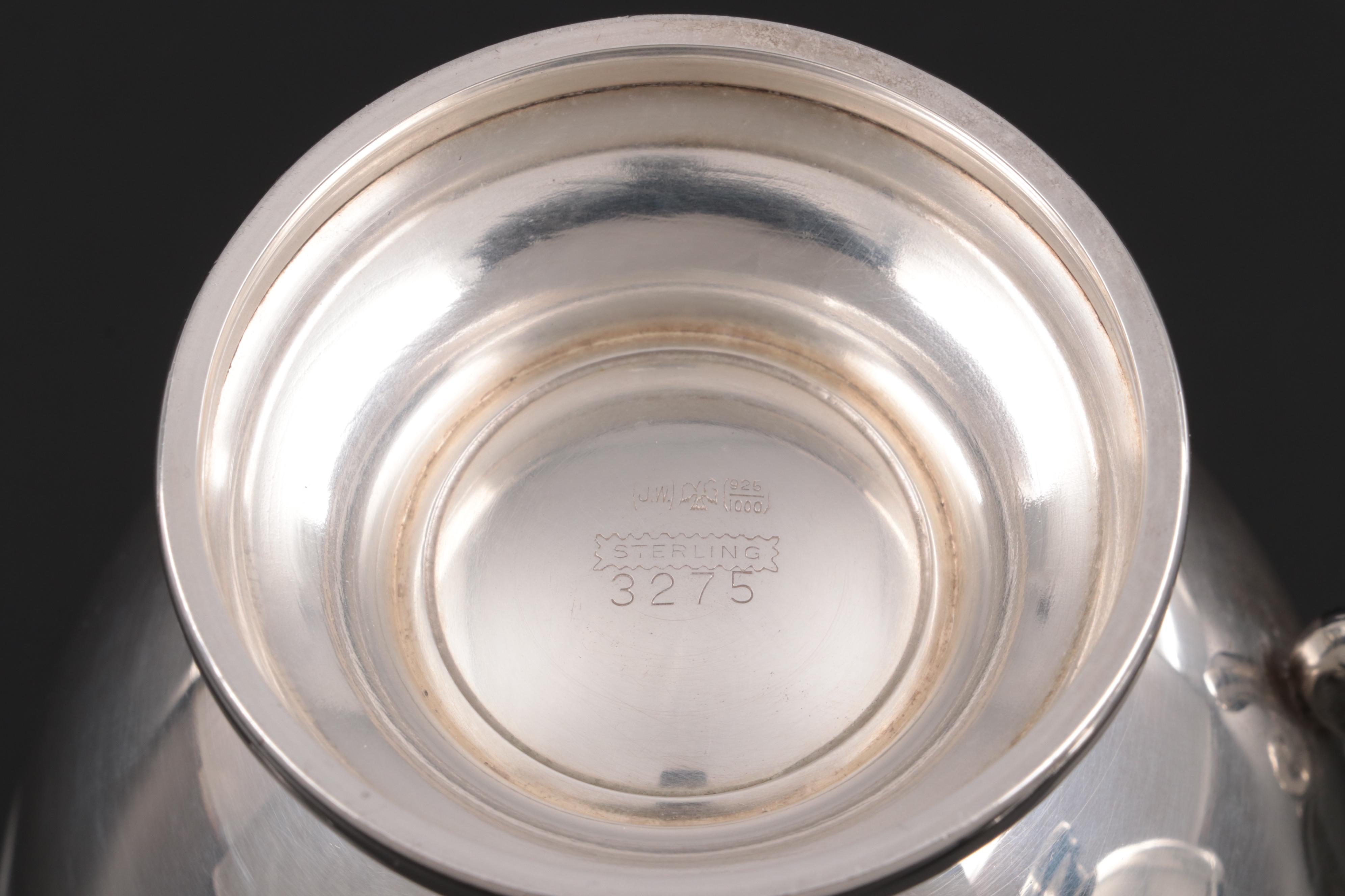 John Wanamaker Sterling Silver Creamer and Sugar Bowl