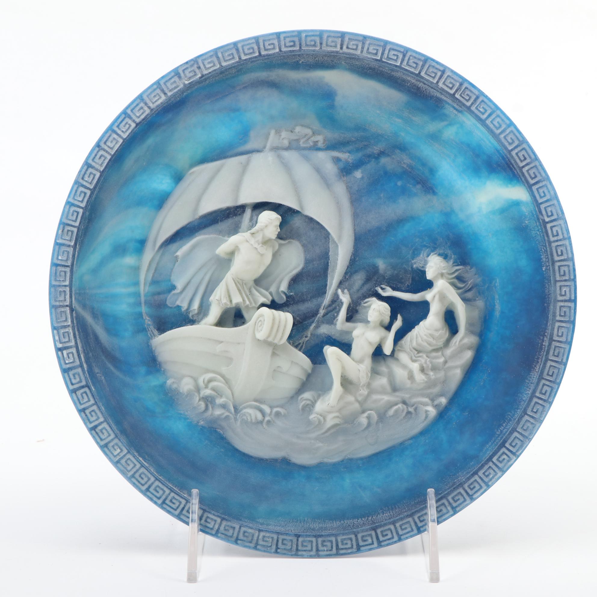 Incolay Studios "The Sirens" Collector Plate with Other Jasperware Style Ewers