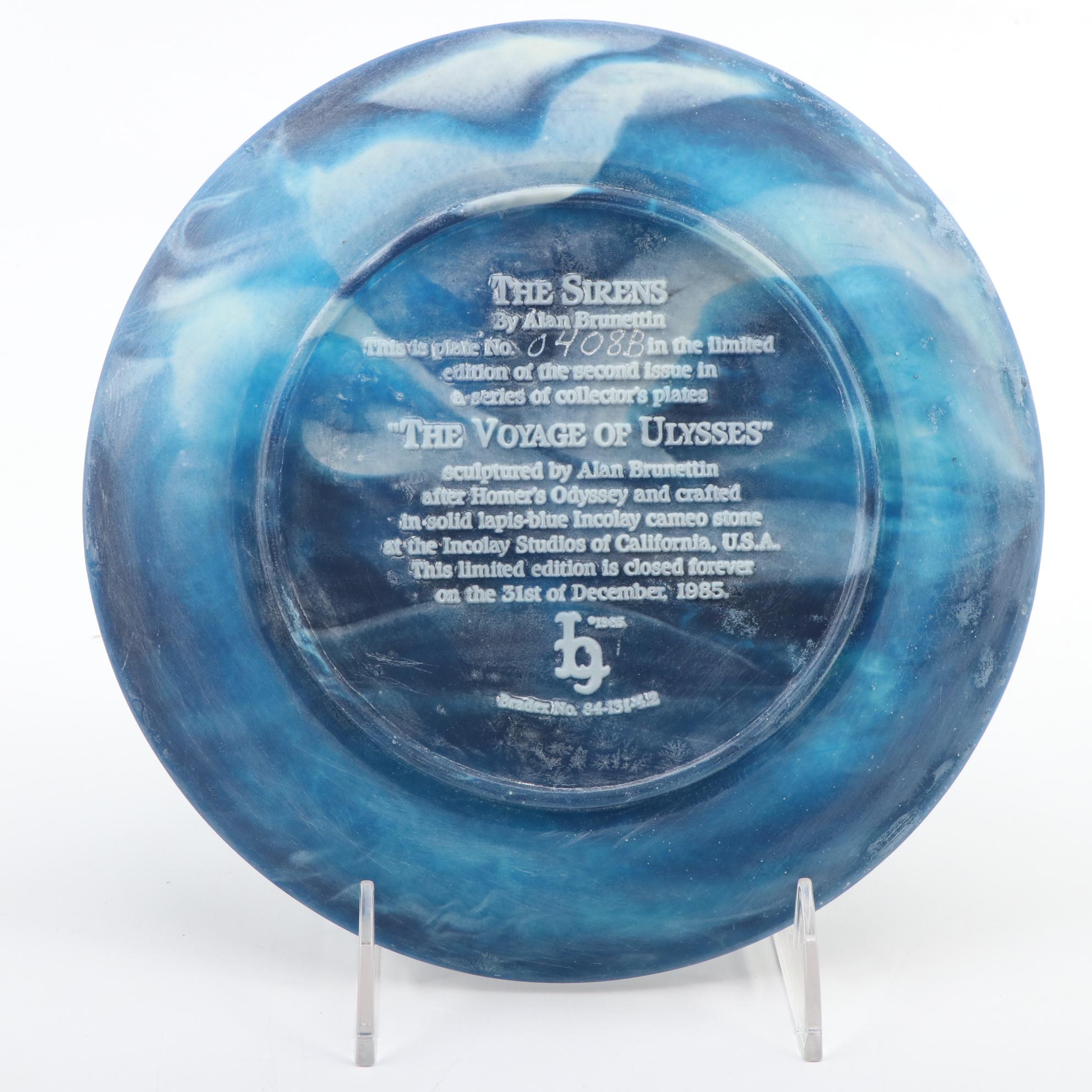 Incolay Studios "The Sirens" Collector Plate with Other Jasperware Style Ewers