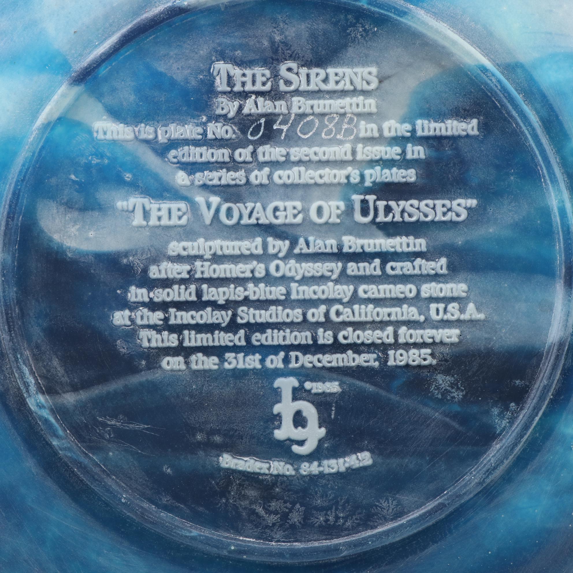 Incolay Studios "The Sirens" Collector Plate with Other Jasperware Style Ewers