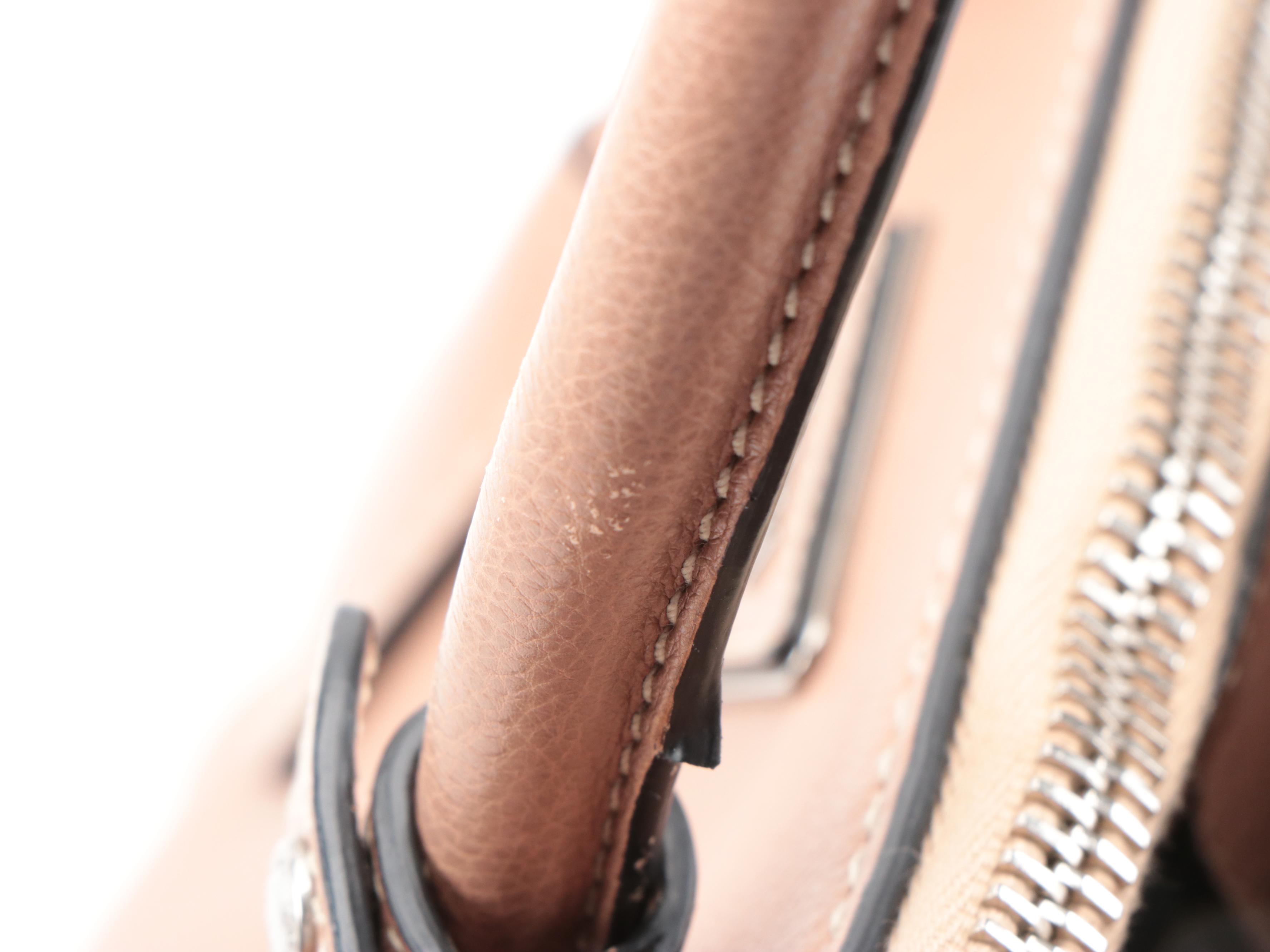 Prada Double Cuir Small Tote in Tan Leather