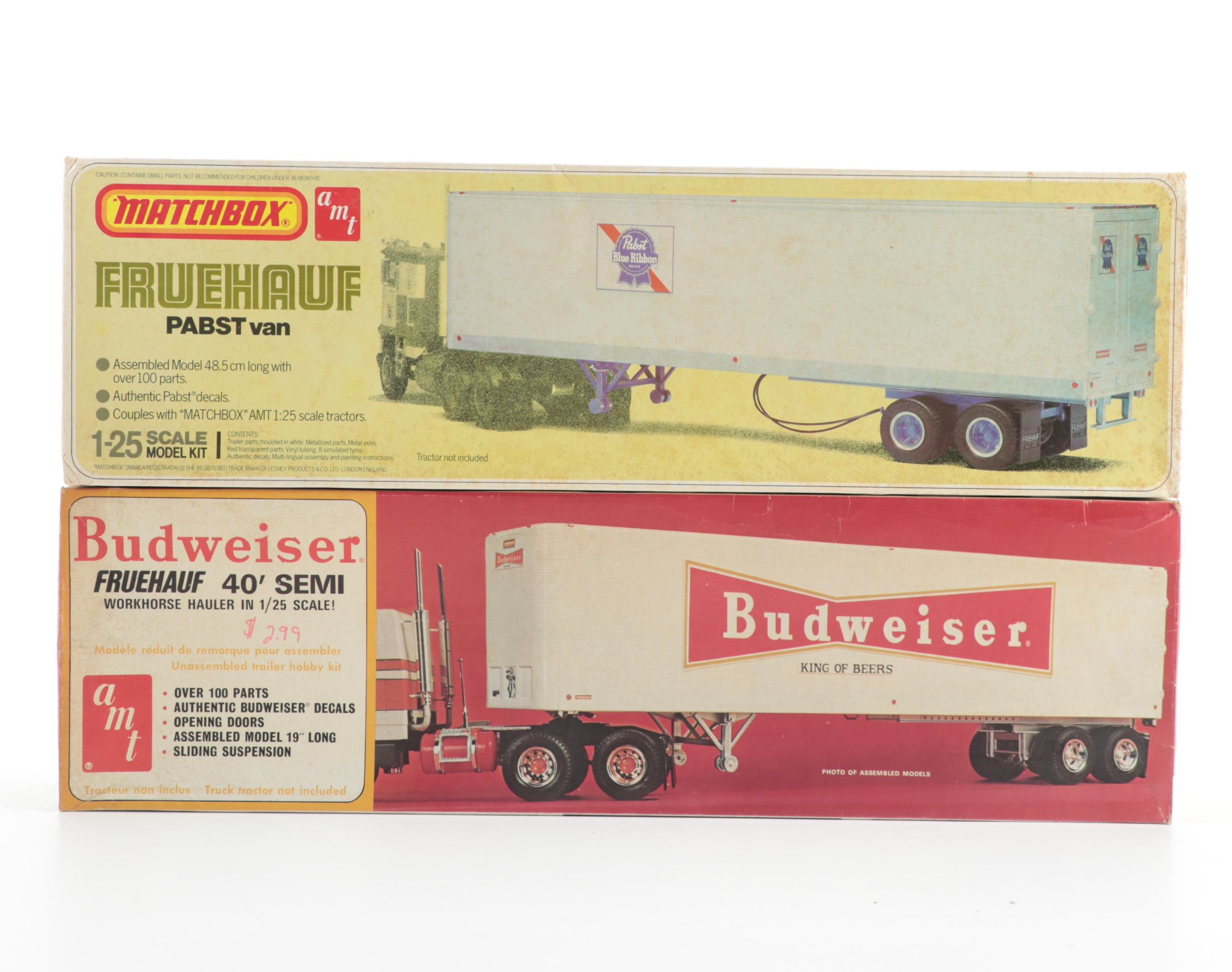 AMT Budweiser, Pabst Blue Ribbon Semi and Other Truck Model Kits