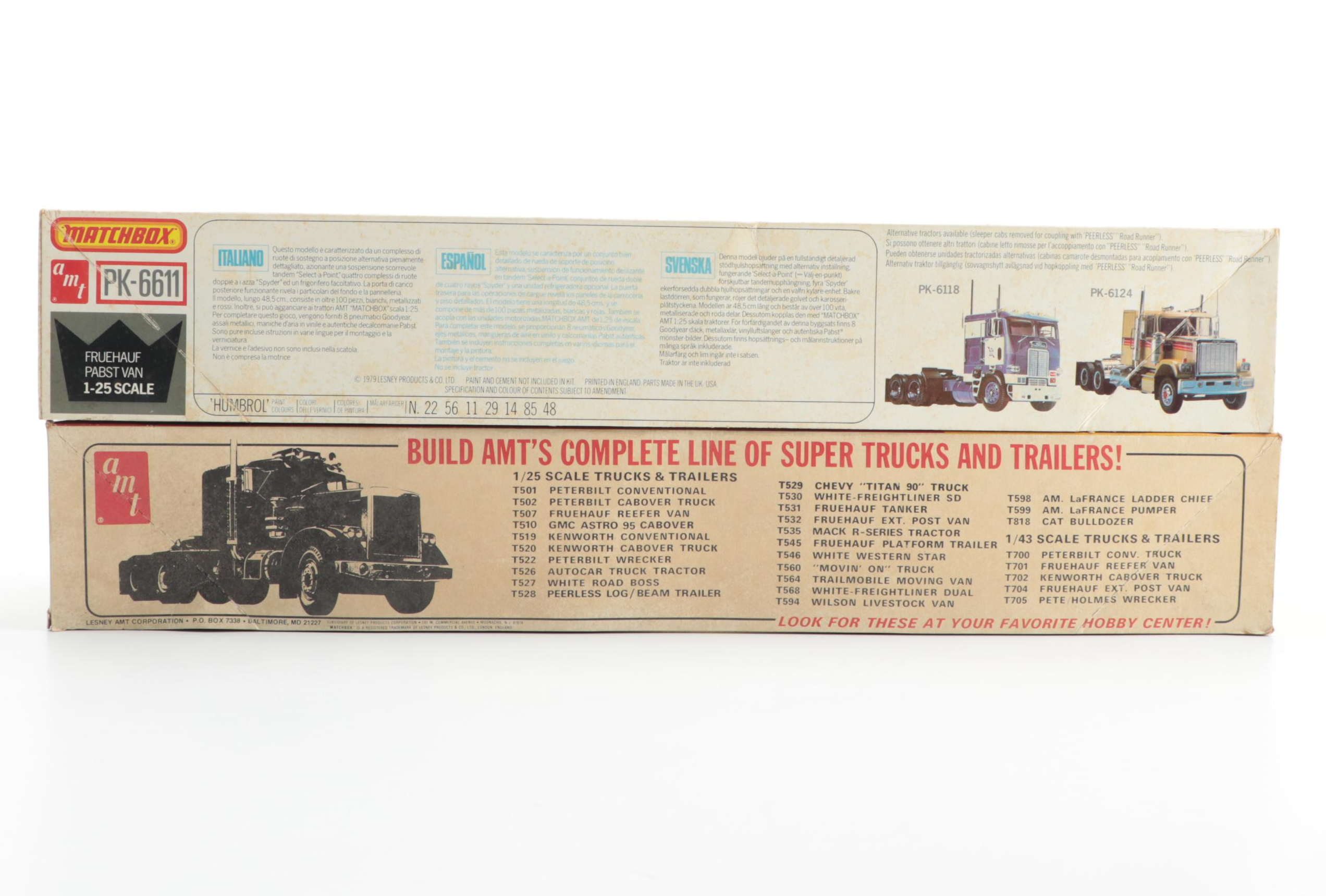 AMT Budweiser, Pabst Blue Ribbon Semi and Other Truck Model Kits
