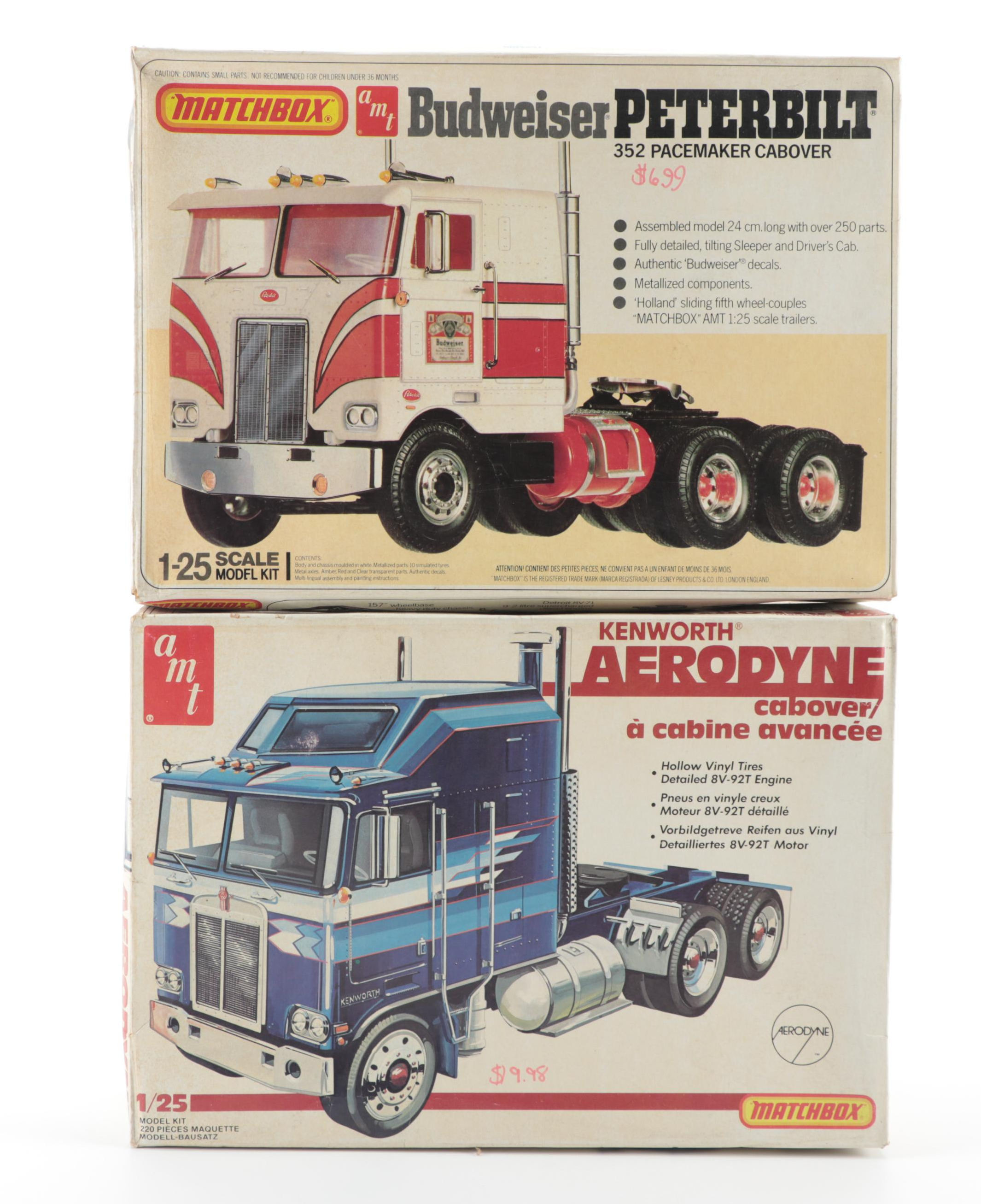 AMT Budweiser, Pabst Blue Ribbon Semi and Other Truck Model Kits