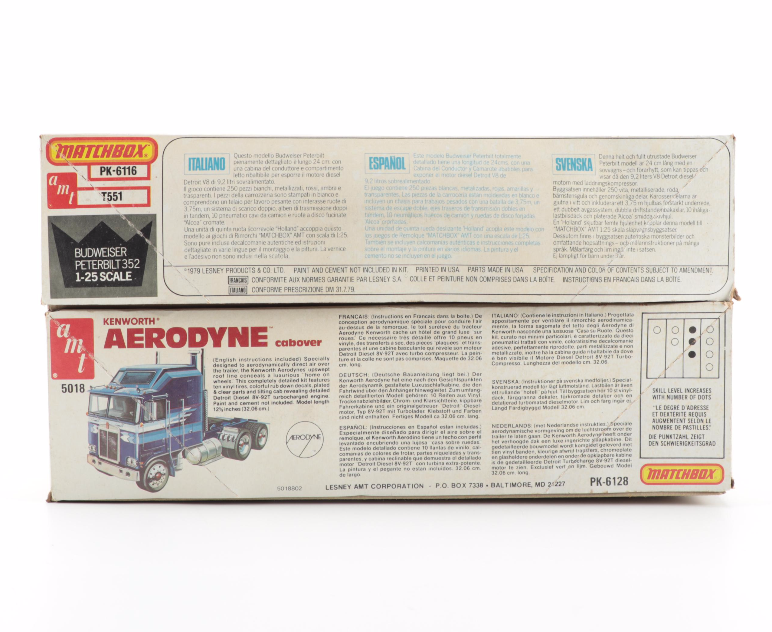 AMT Budweiser, Pabst Blue Ribbon Semi and Other Truck Model Kits