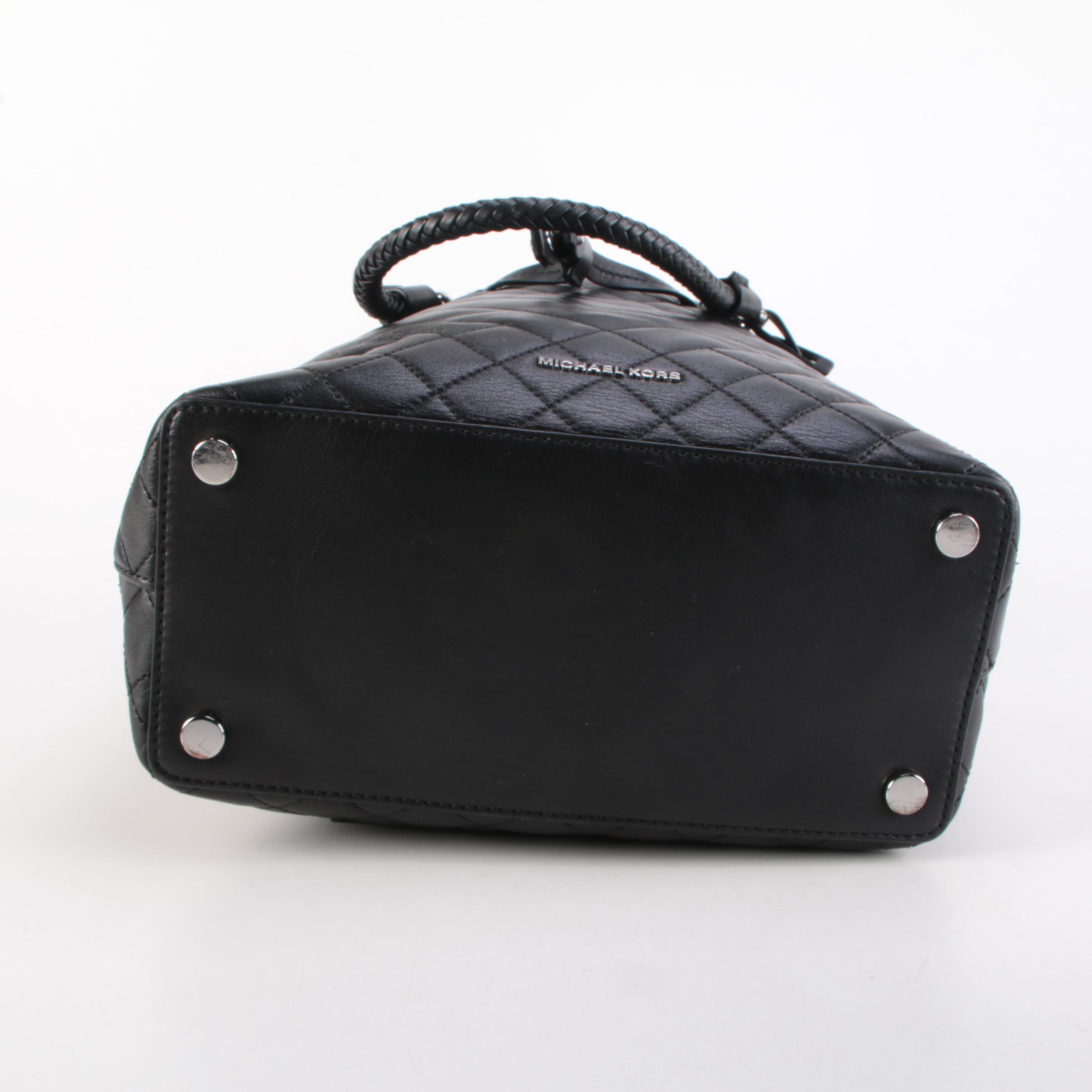 Michael Kors Quilted Drawstring Tote with Hudson Continental Wallet in Leather