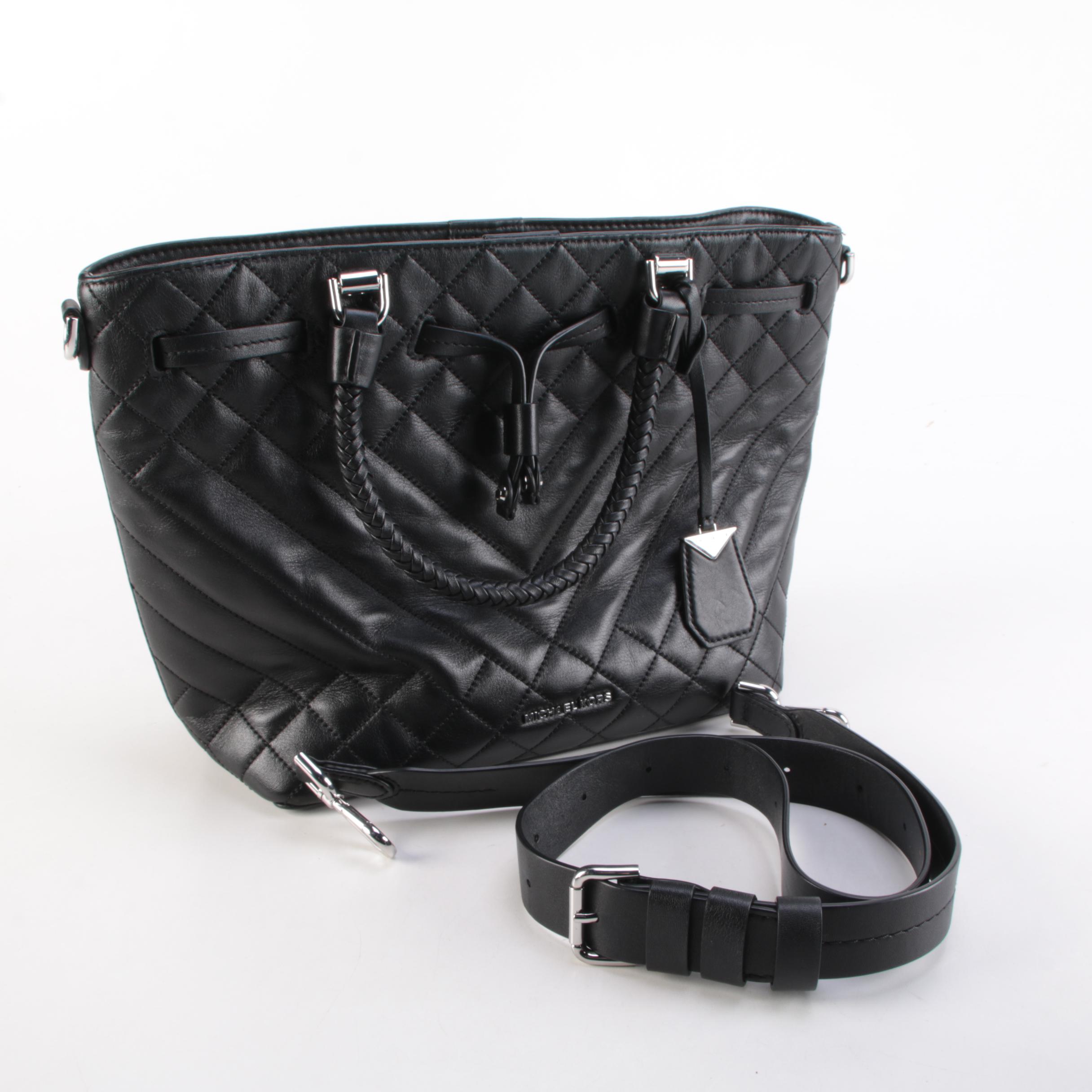 Michael Kors Quilted Drawstring Tote with Hudson Continental Wallet in Leather