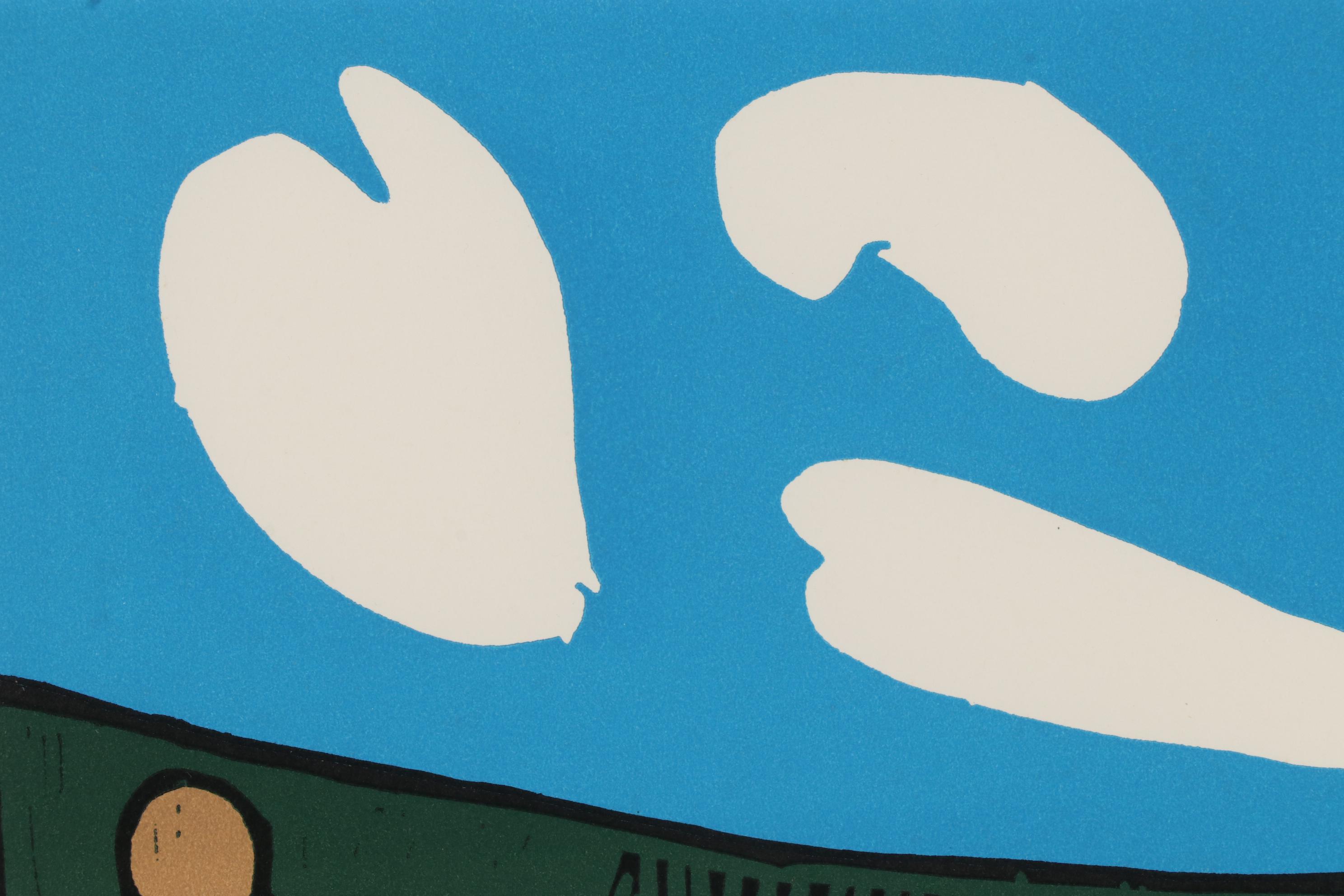 Pablo Picasso Linoleum Cut "Bacchanal with Four Clouds," 1962