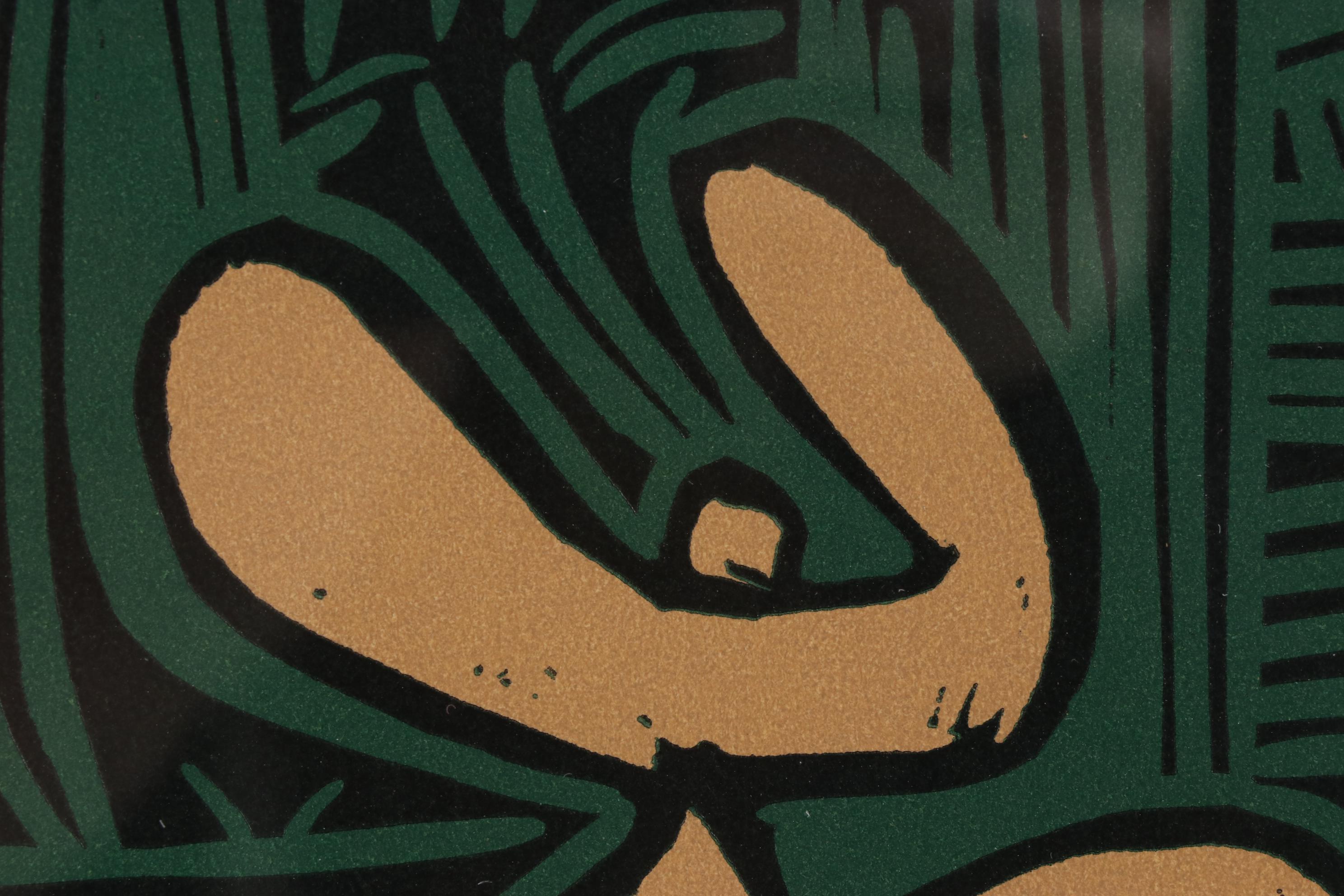 Pablo Picasso Linoleum Cut "Bacchanal with Four Clouds," 1962