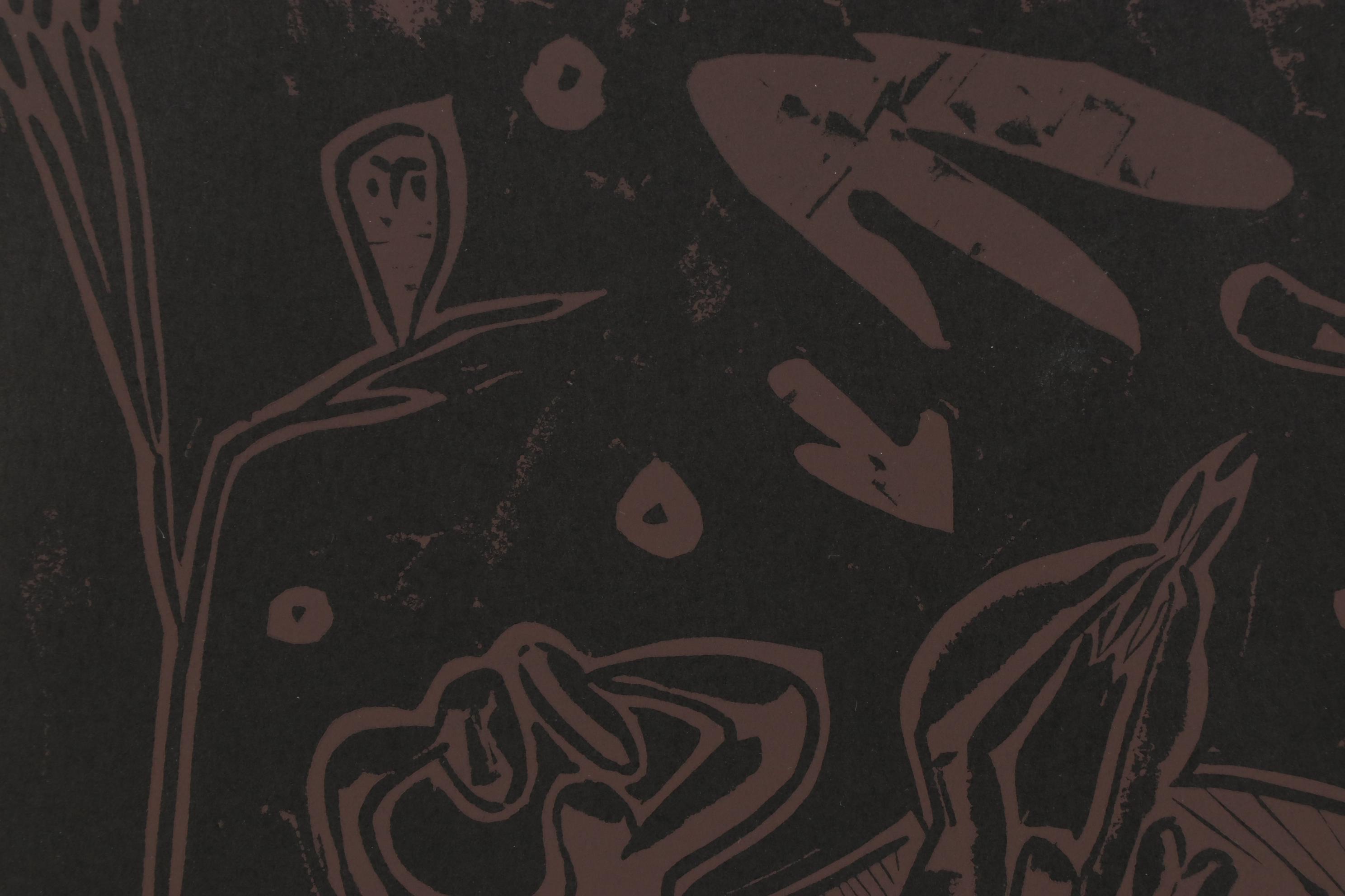 Pablo Picasso Linoleum Cut "Bacchanal with Goat and Owl," 1962