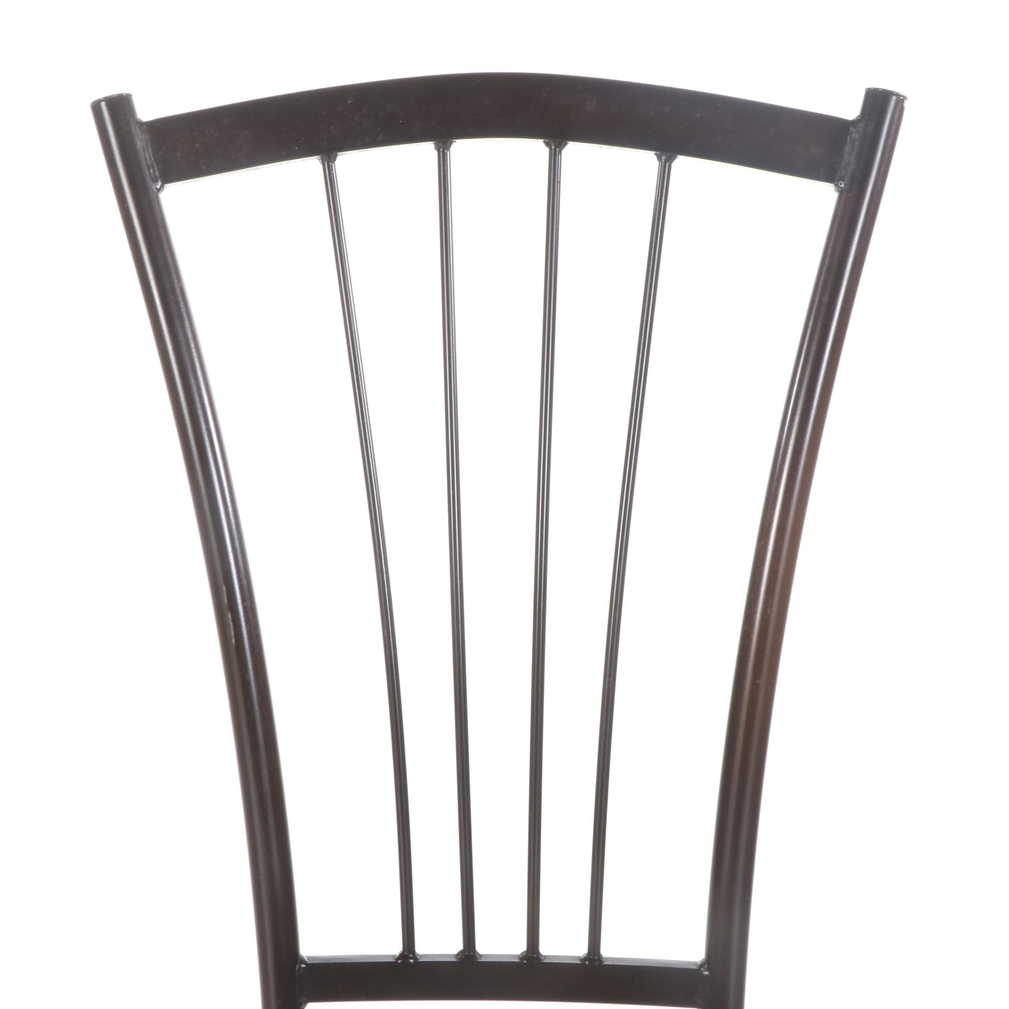 Four Amisco "Naomi" Contemporary Painted Steel Frame Dining Chairs