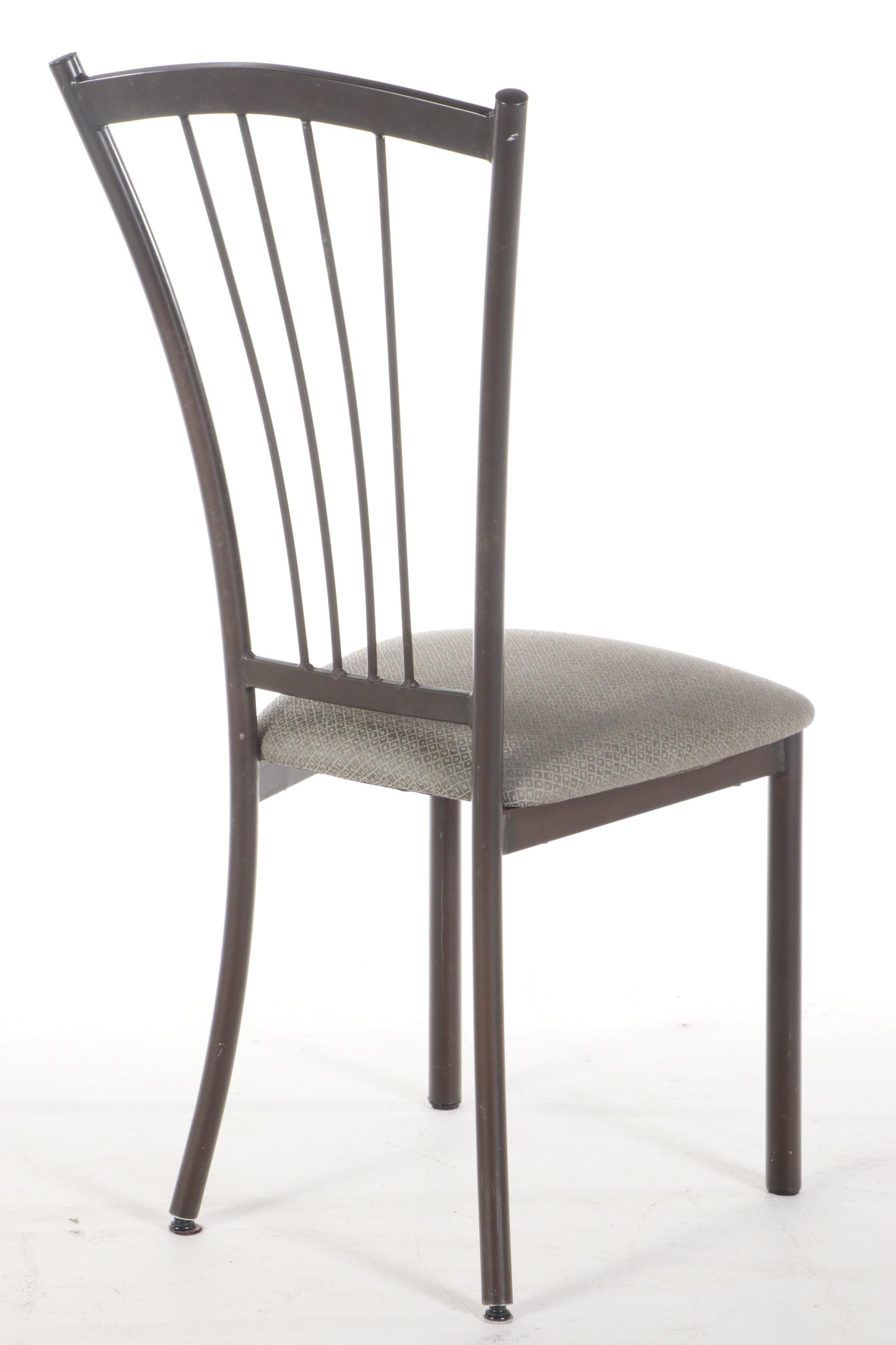 Four Amisco "Naomi" Contemporary Painted Steel Frame Dining Chairs
