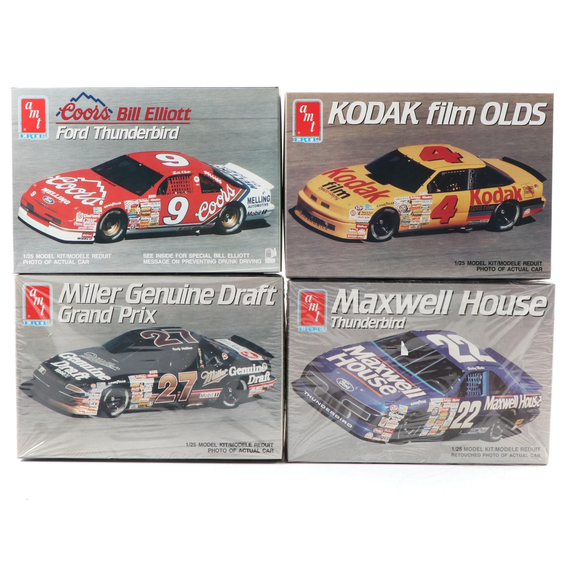 AMT Ertl Coors Bill Elliott Ford Thunderbird and Other Race Car Model Kits