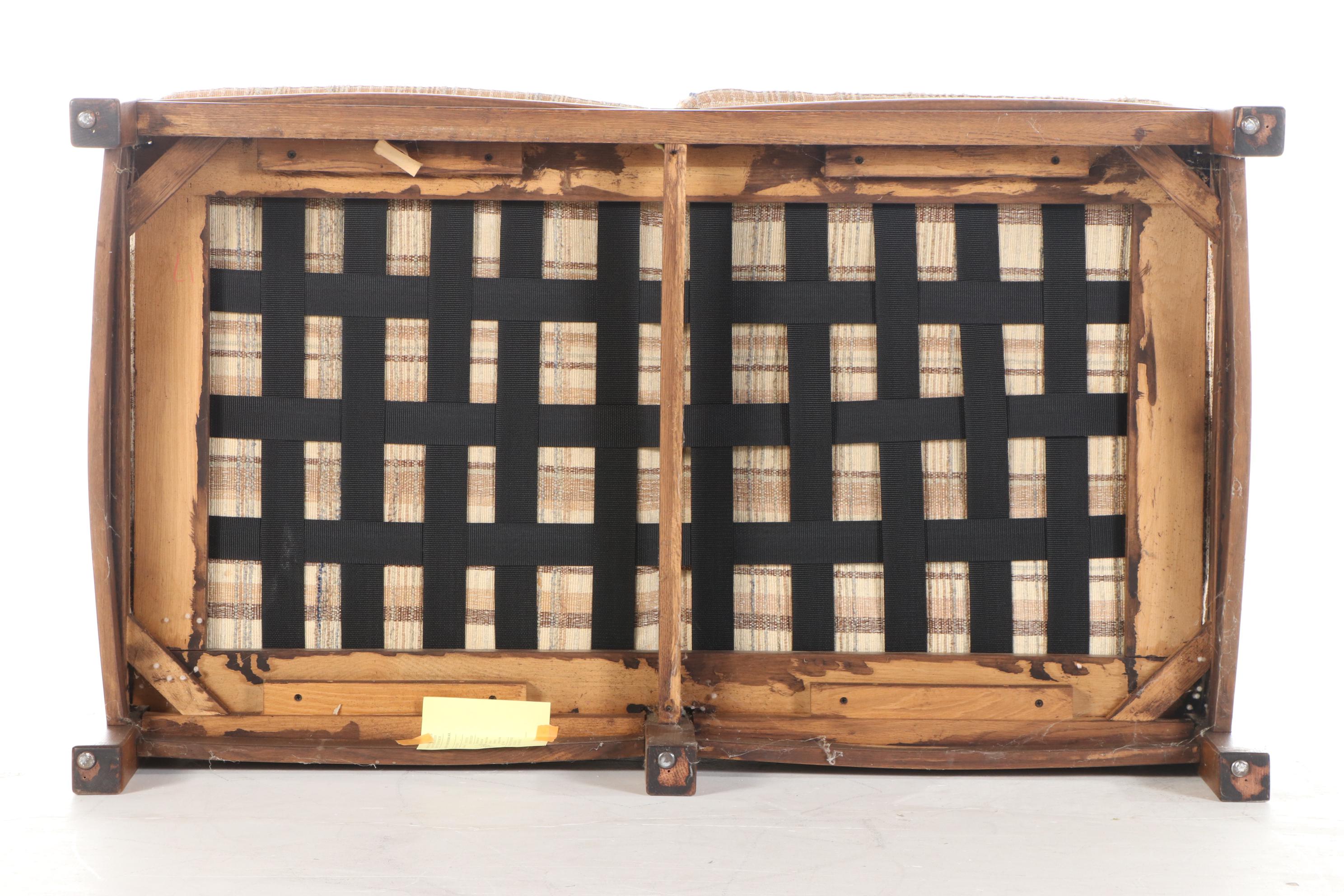 Davis "Jack Daniels Collection" Mission Slatted Oak Loveseat, circa 1980