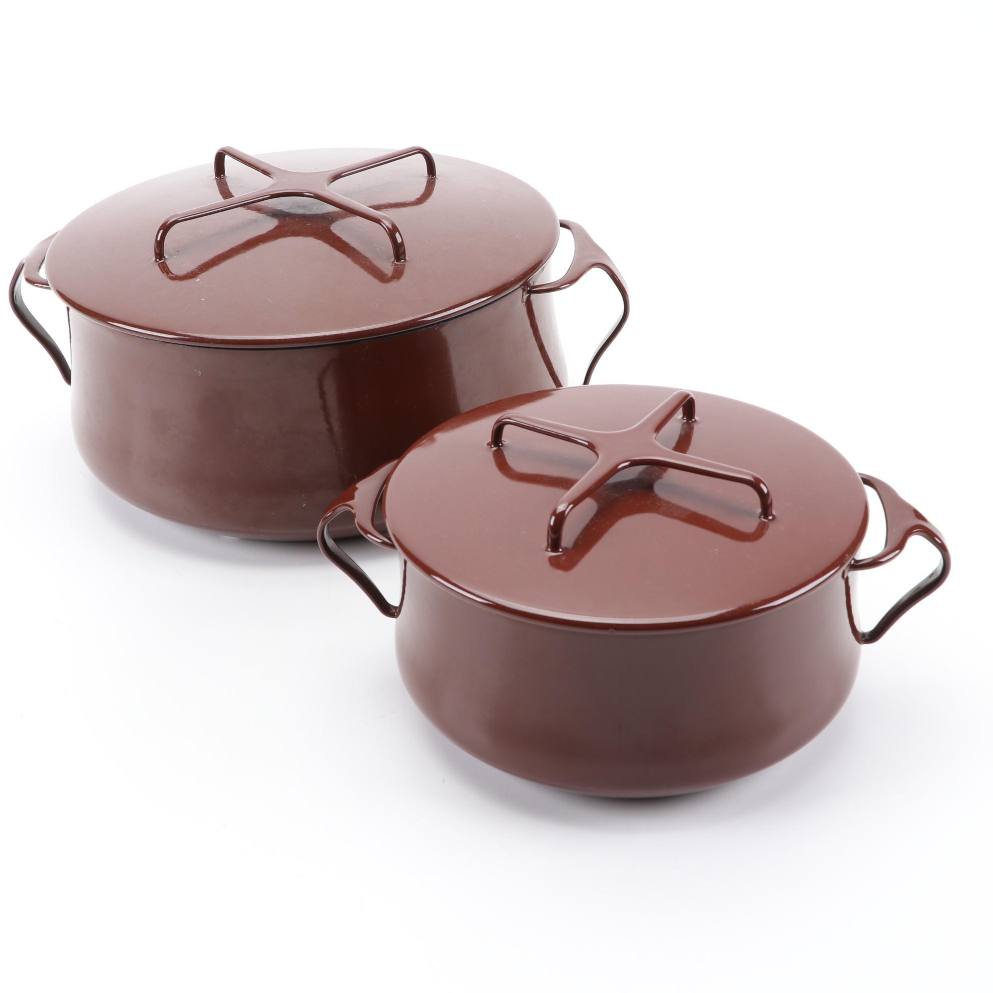 Dansk Brown Kobenstyle Enameled Casserole Dishes and Cookware, 1975–1983