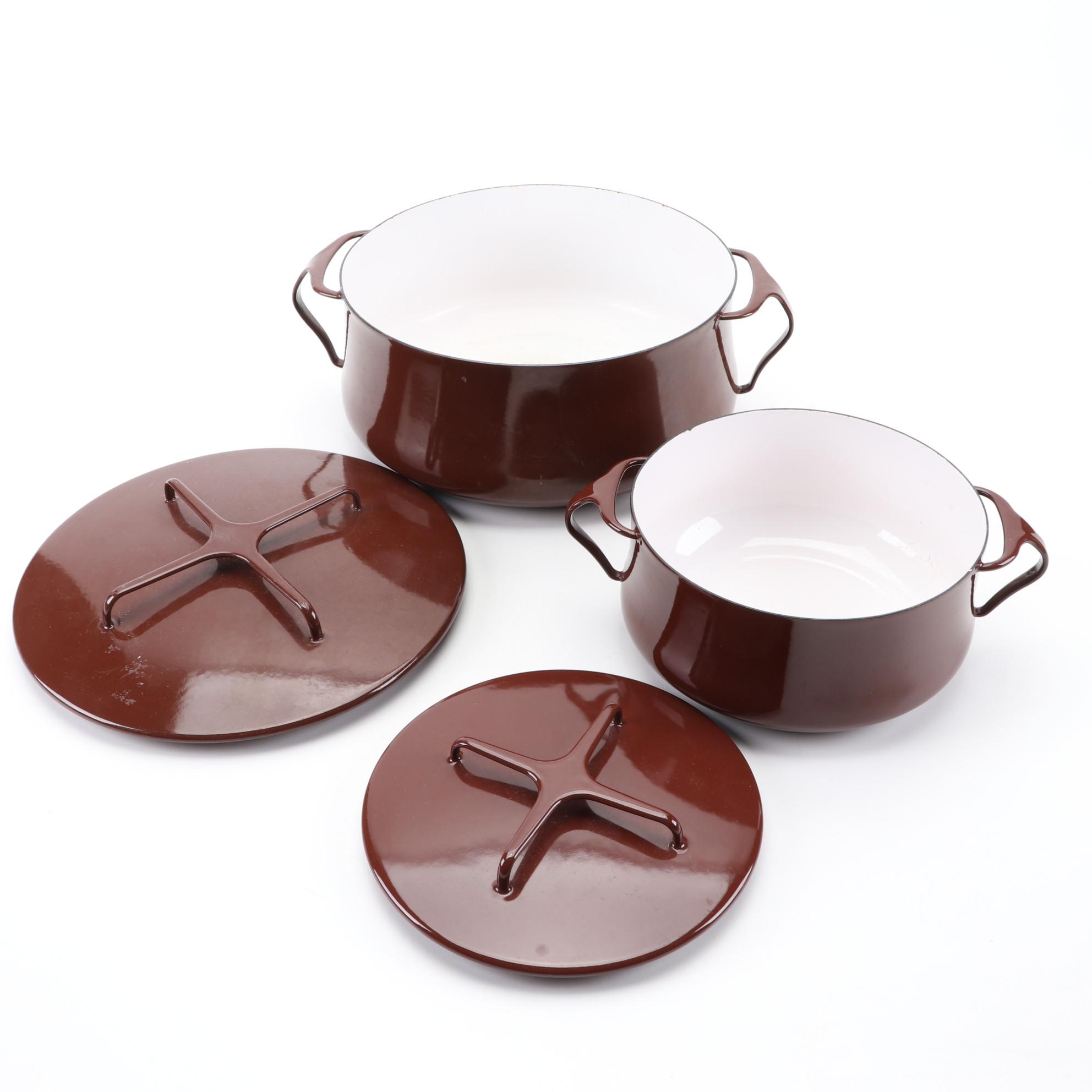 Dansk Brown Kobenstyle Enameled Casserole Dishes and Cookware, 1975–1983