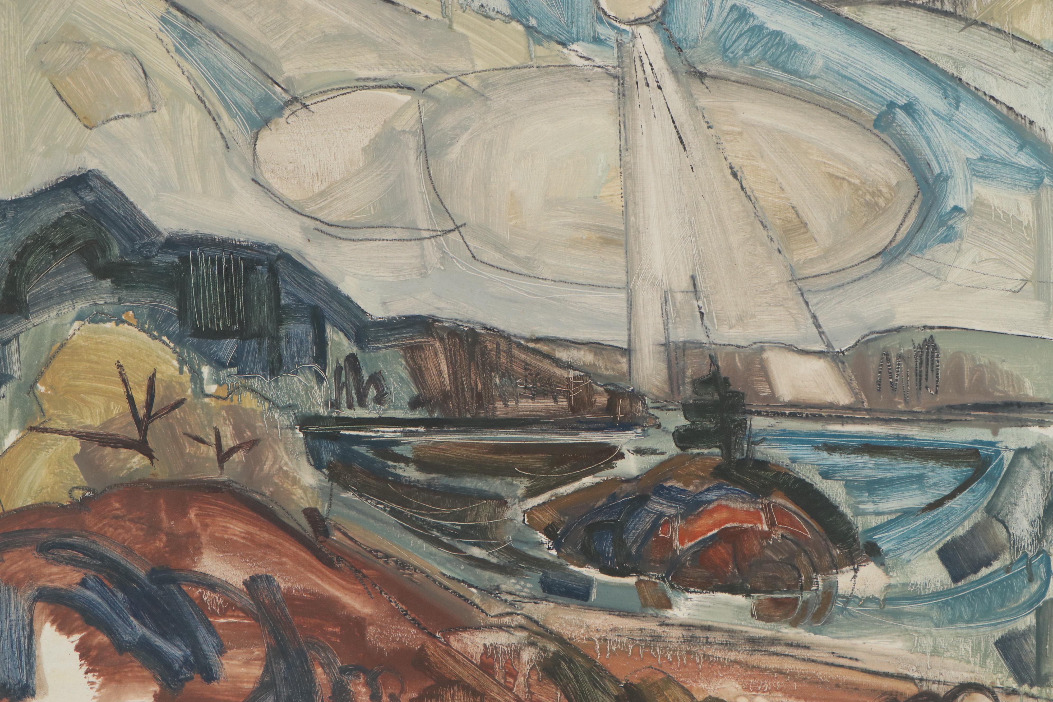 Jack Meanwell Oil Painting "Island Sun," Late 20th Century