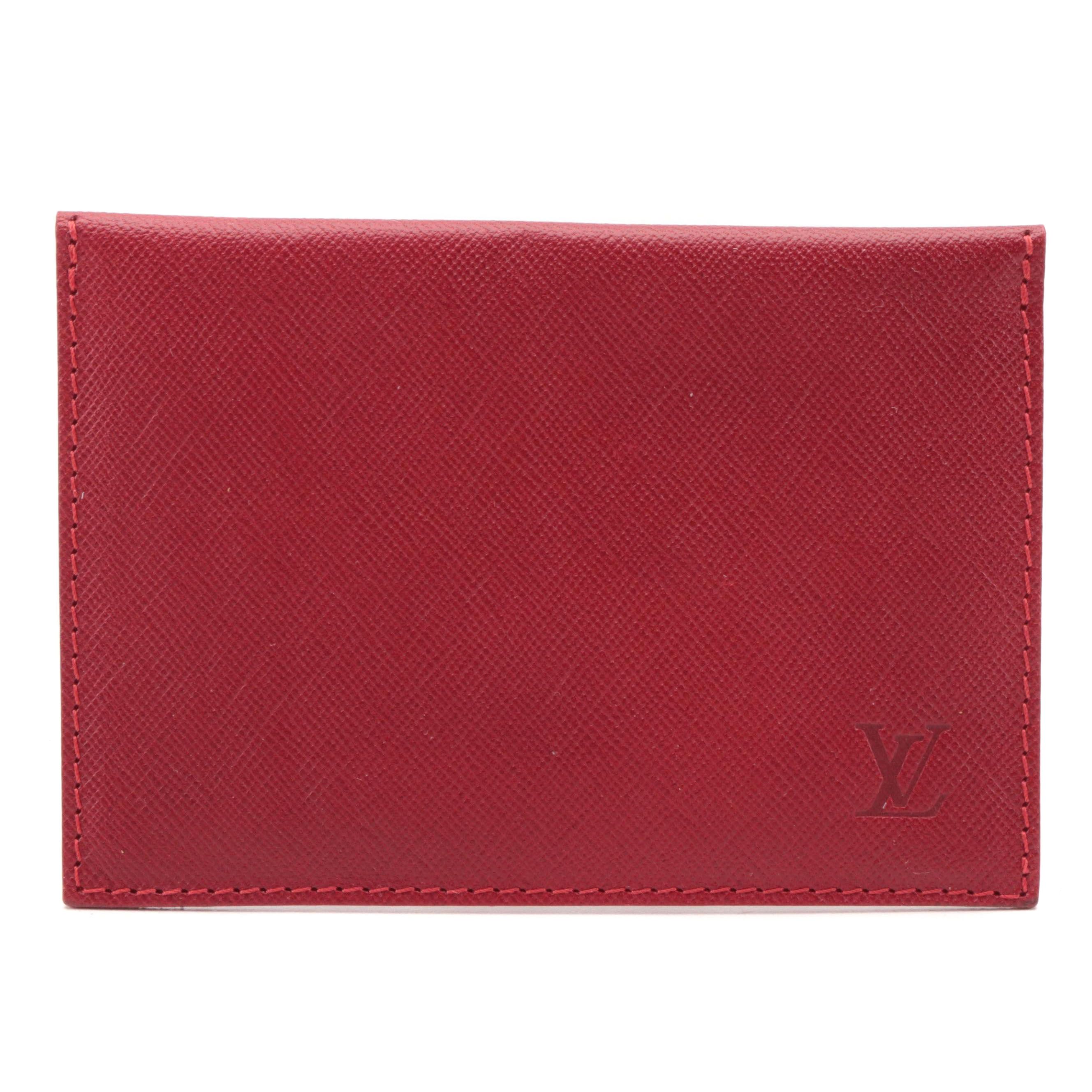 Louis Vuitton Red Taiga Leather Envelope Card Case