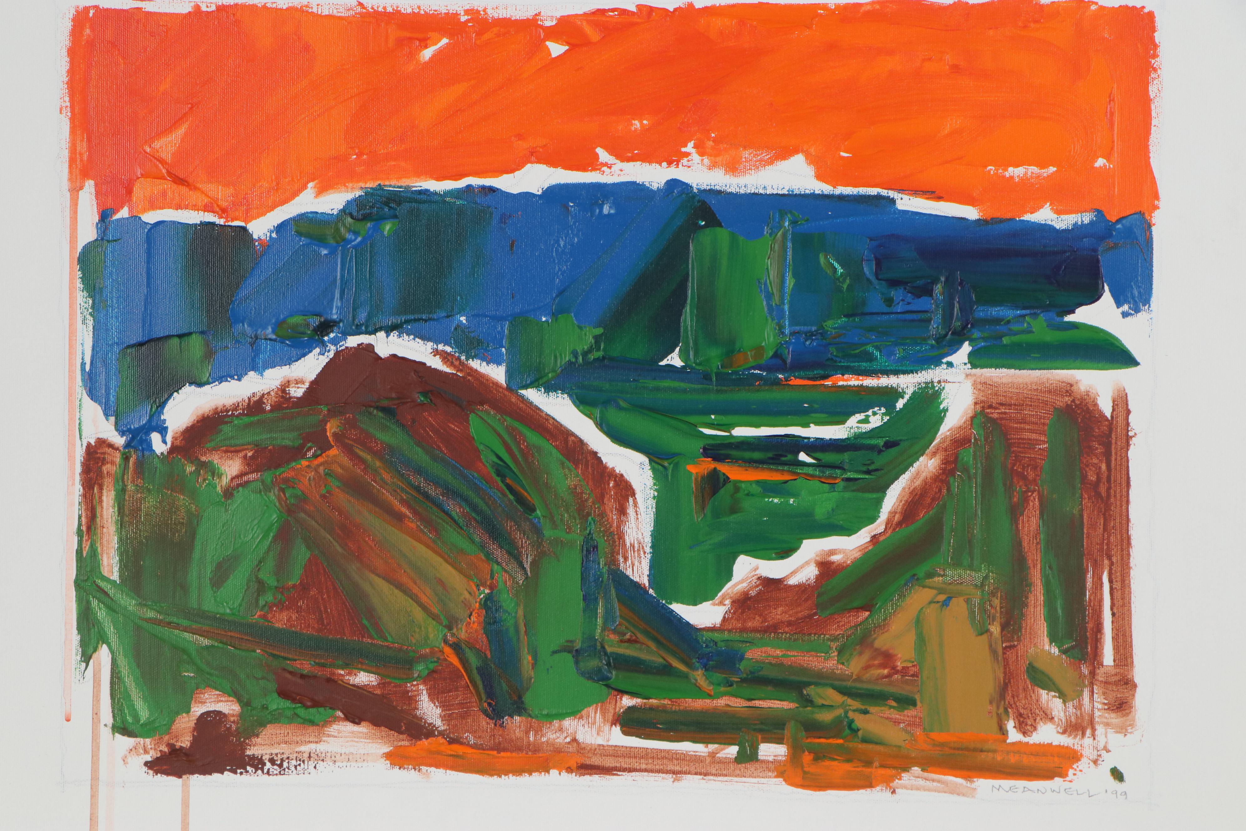 Jack Meanwell Oil Painting "Orange Sky/Blue Horizon," 1999