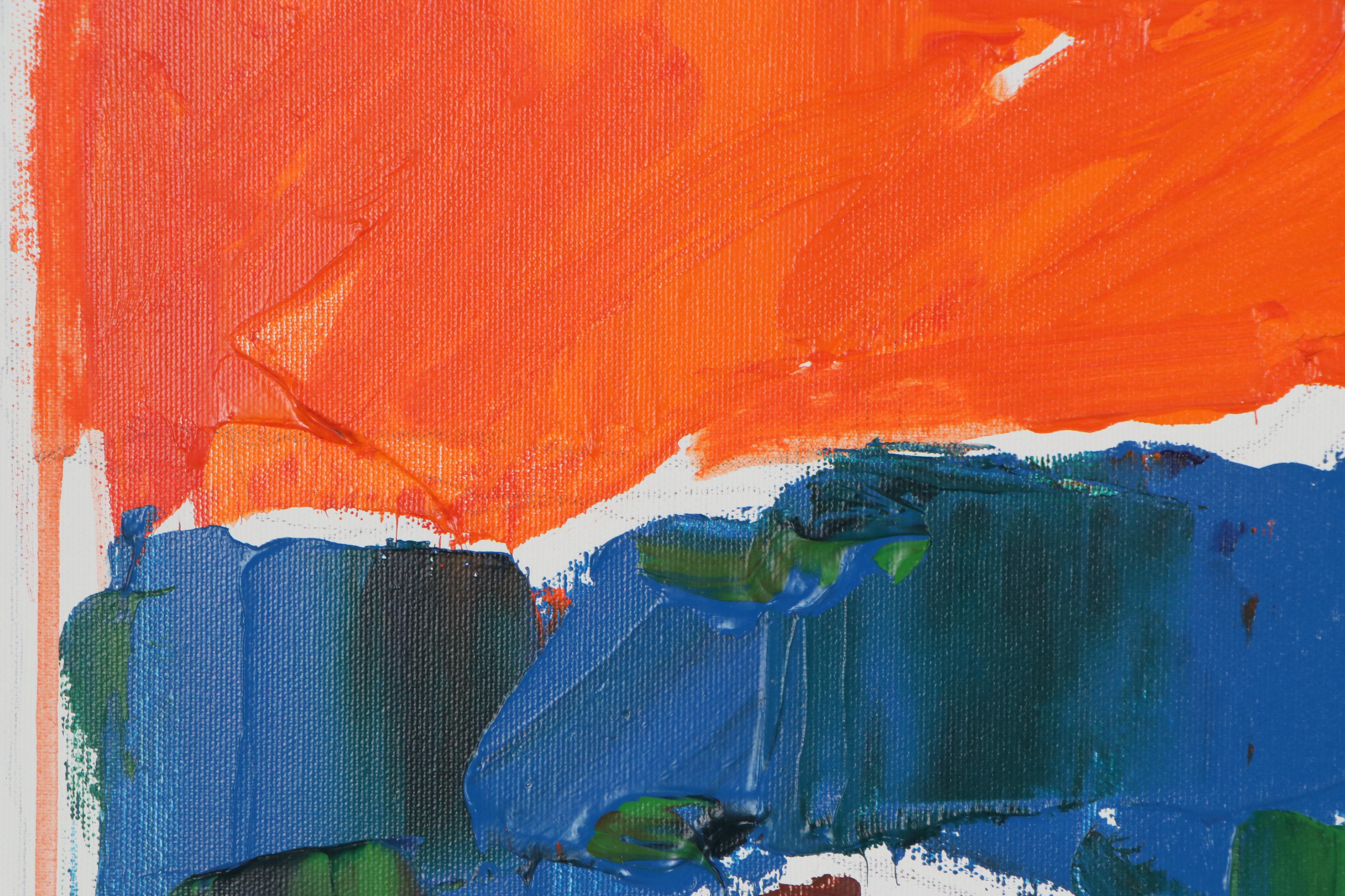 Jack Meanwell Oil Painting "Orange Sky/Blue Horizon," 1999