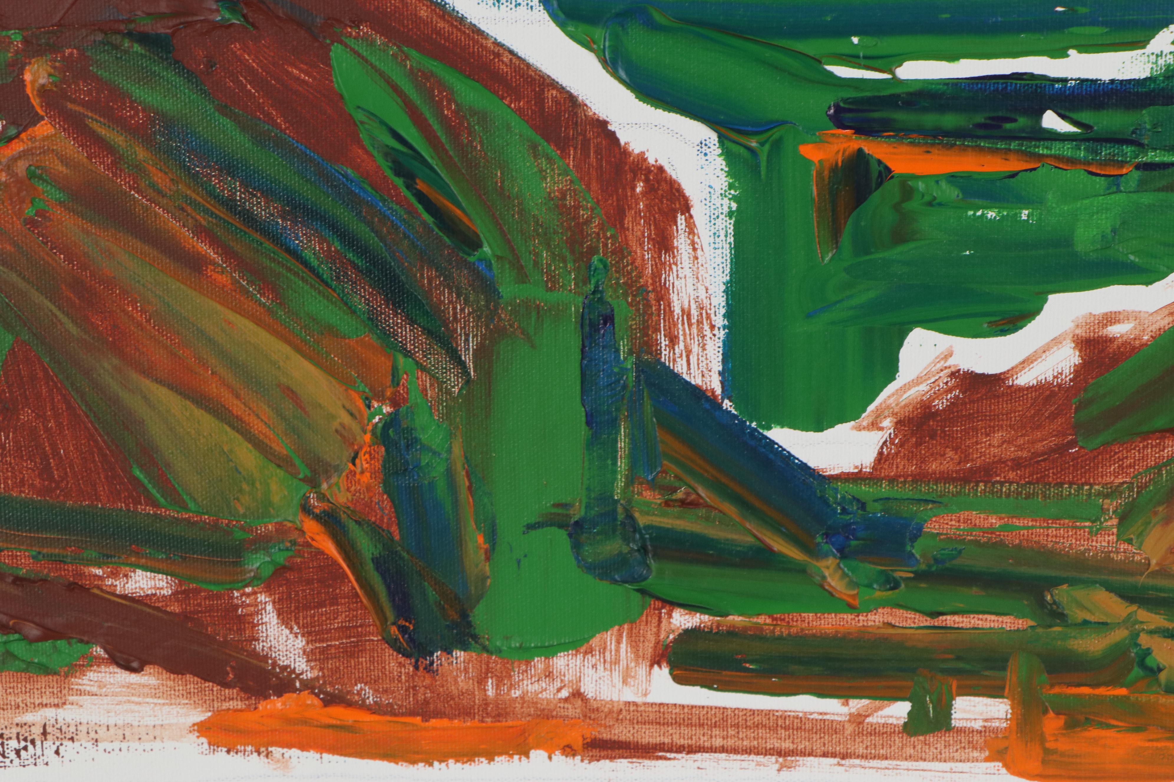 Jack Meanwell Oil Painting "Orange Sky/Blue Horizon," 1999