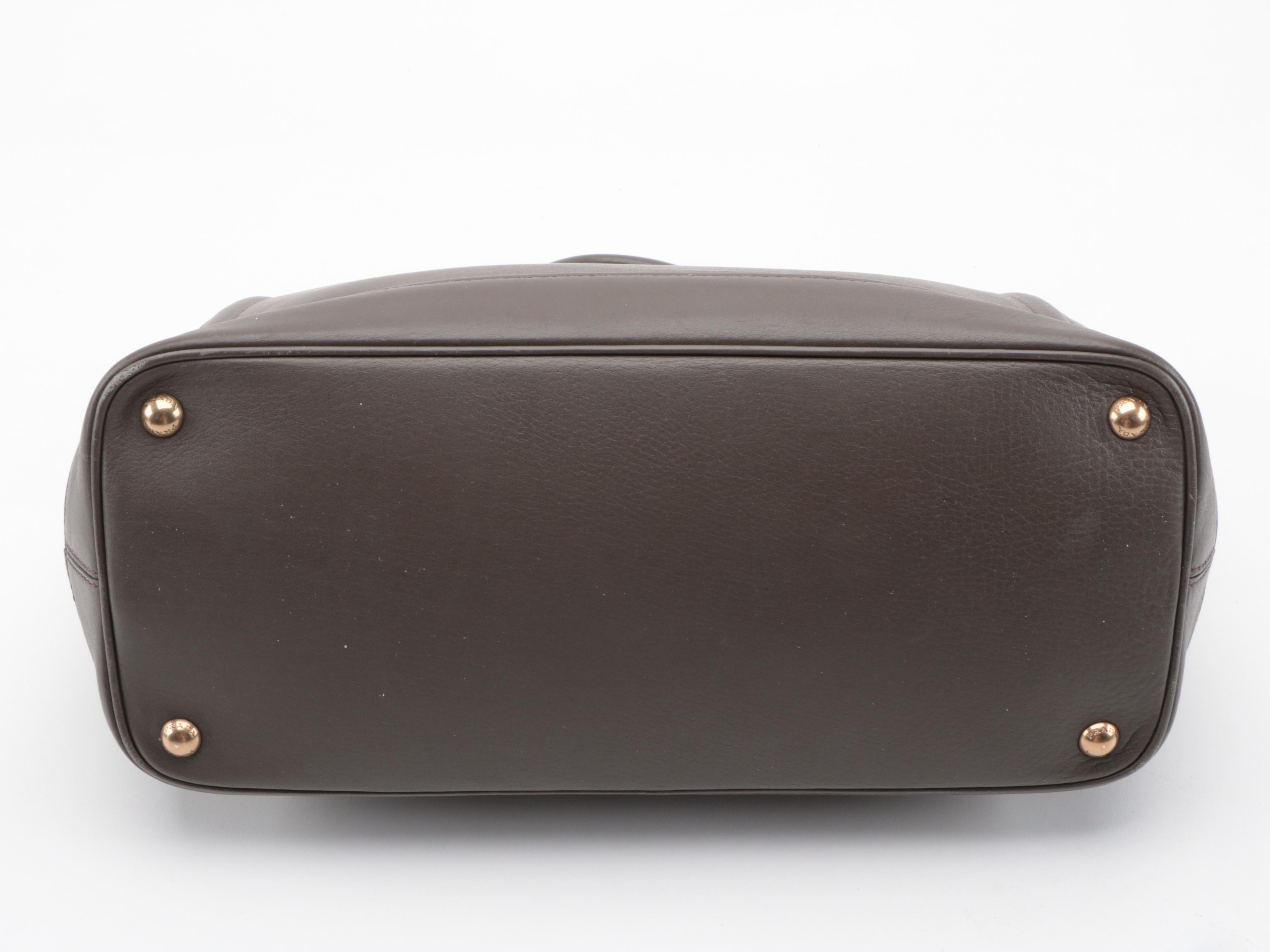 Prada Open City Tote in Taupe Calfskin Leather