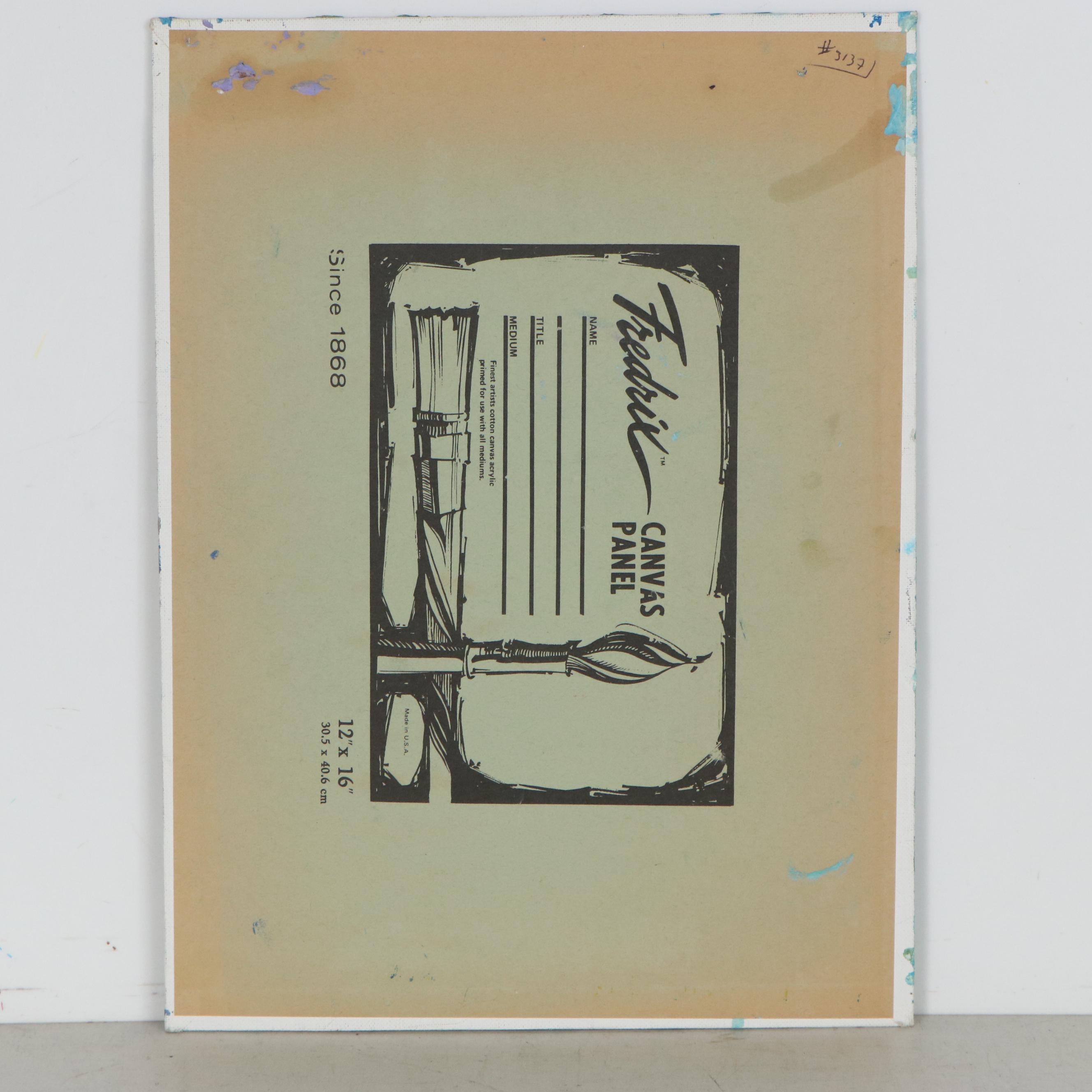 Jack Meanwell Abstract Oil Painting "Northern Rocks and Reflections," 1979