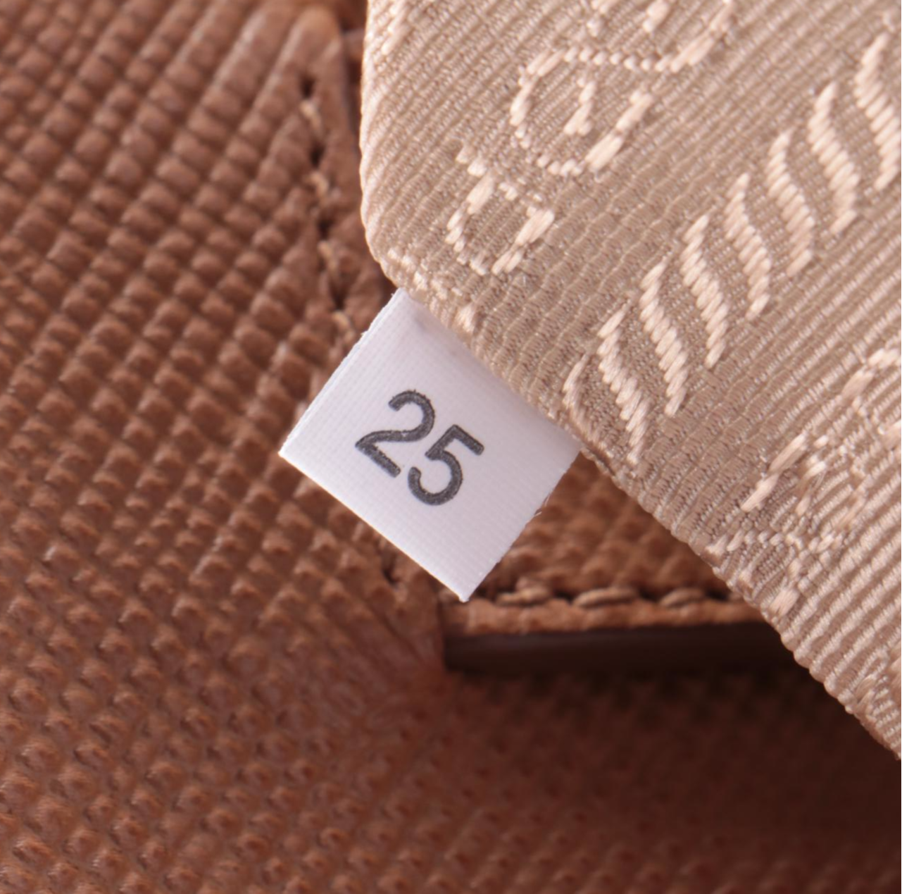 Prada Frame Convertible Tote in Light Brown Saffiano Leather