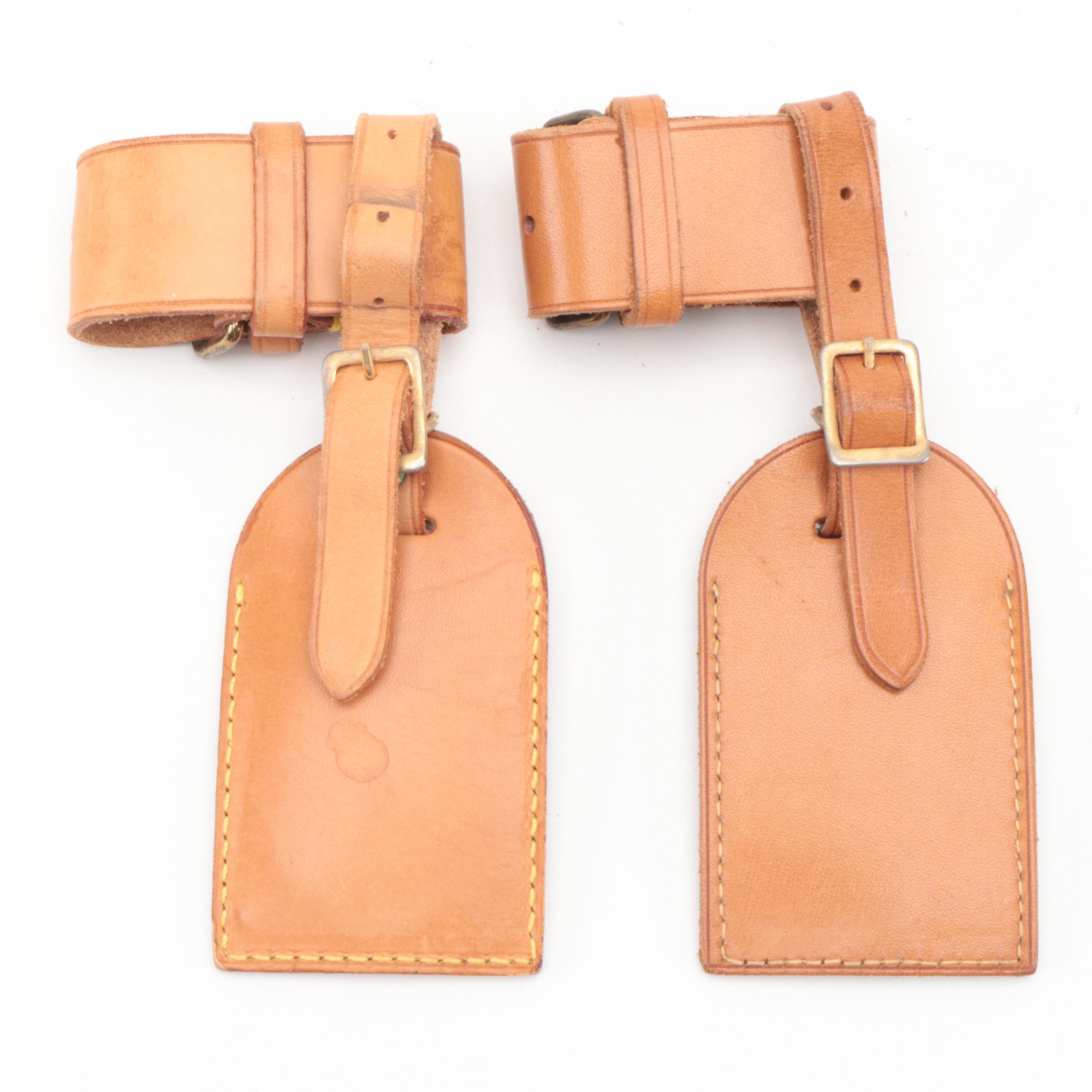 Louis Vuitton Vachetta Leather Luggage Tag and Poignet Sets, Vintage