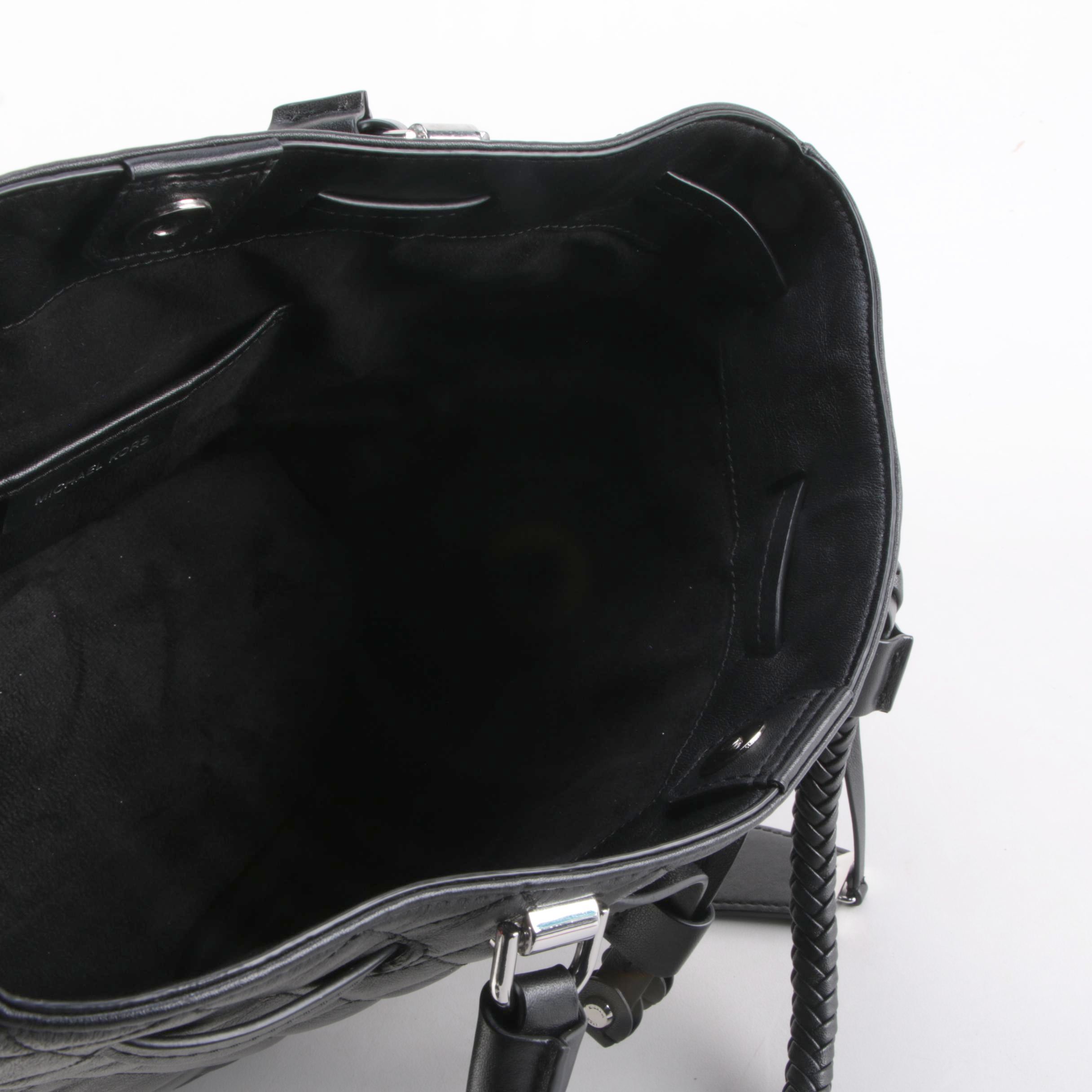 Michael Kors Quilted Drawstring Tote with Hudson Continental Wallet in Leather