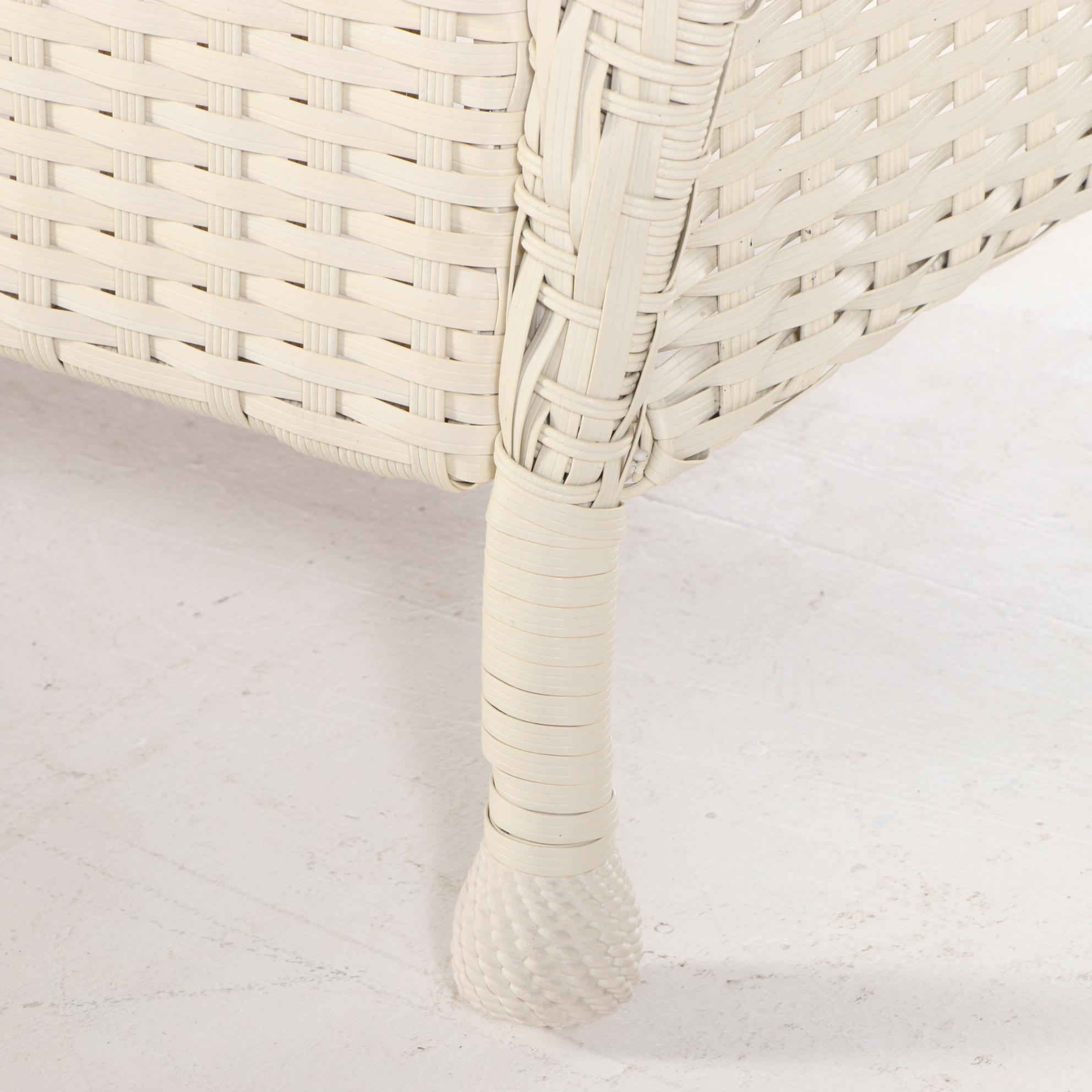 White Resin Wicker Patio Sofa