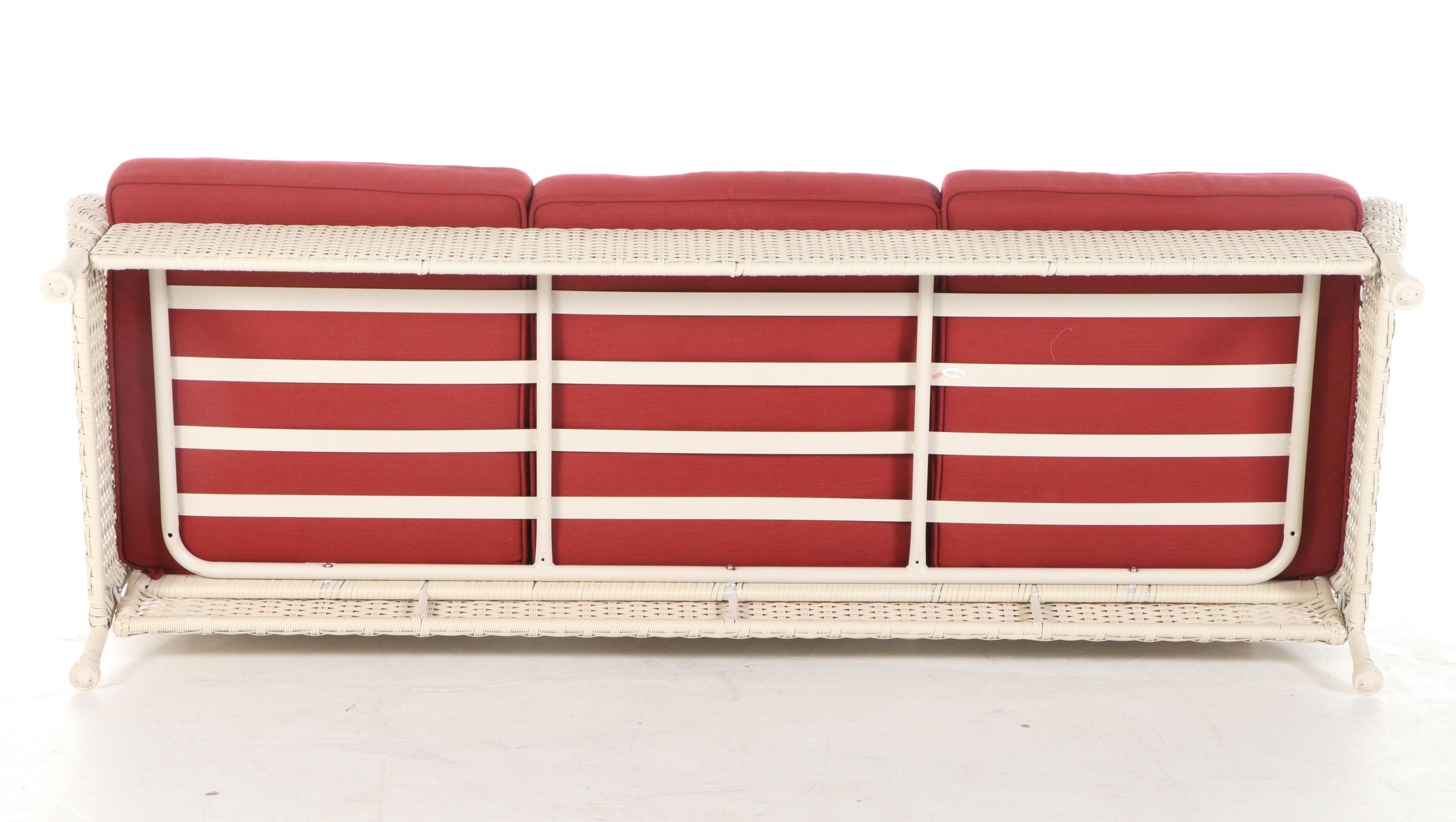 White Resin Wicker Patio Sofa