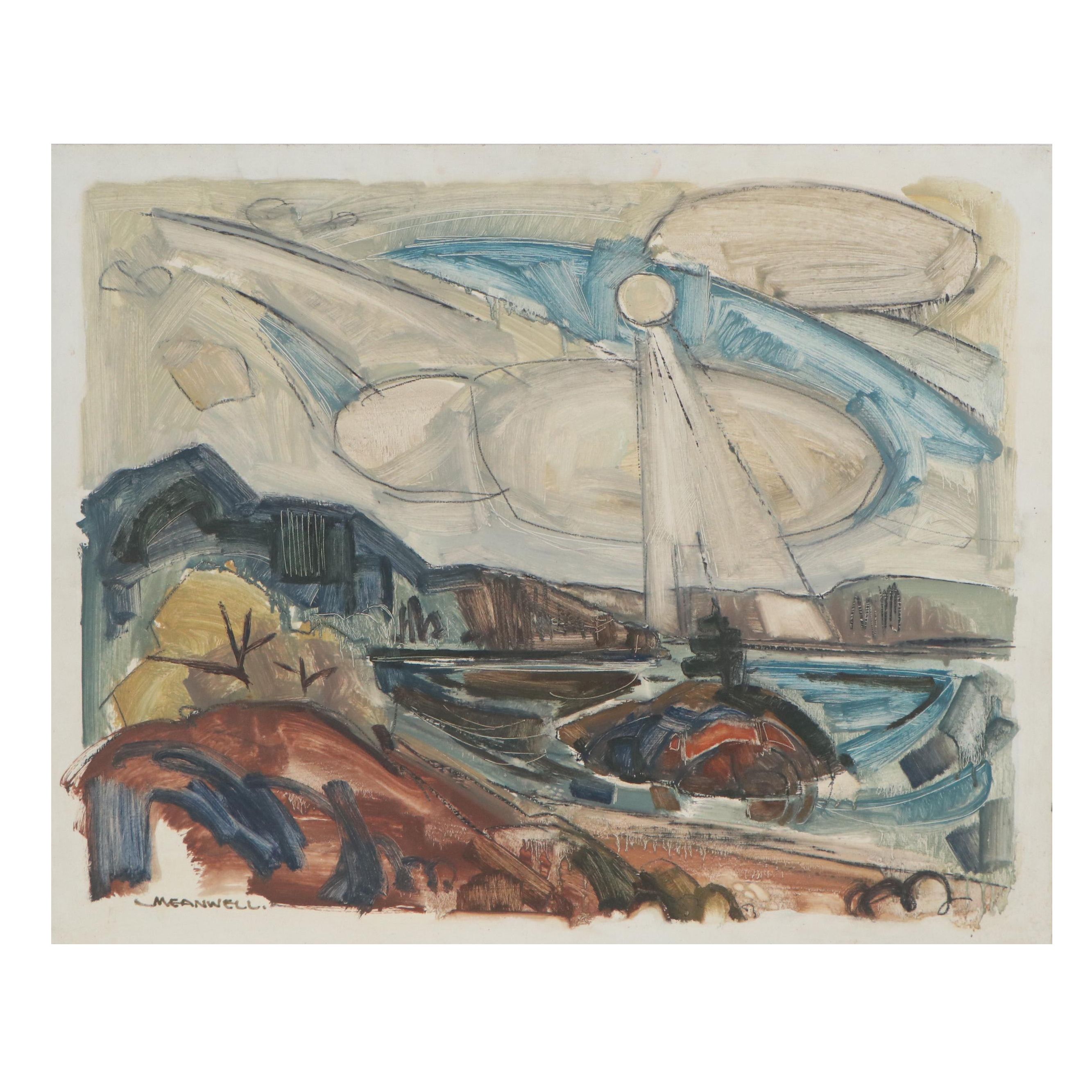 Jack Meanwell Oil Painting "Island Sun," Late 20th Century